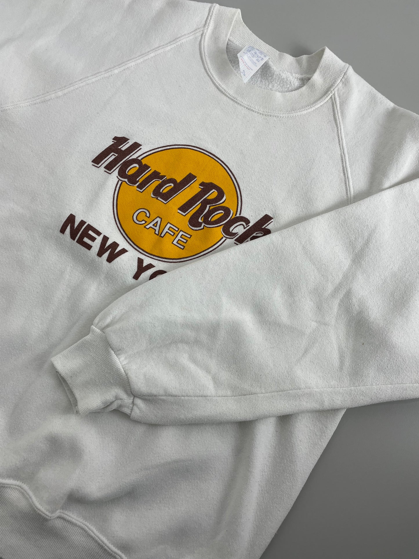 80s Jerzees Hard Rock Cafe New York Sweatshirt White L