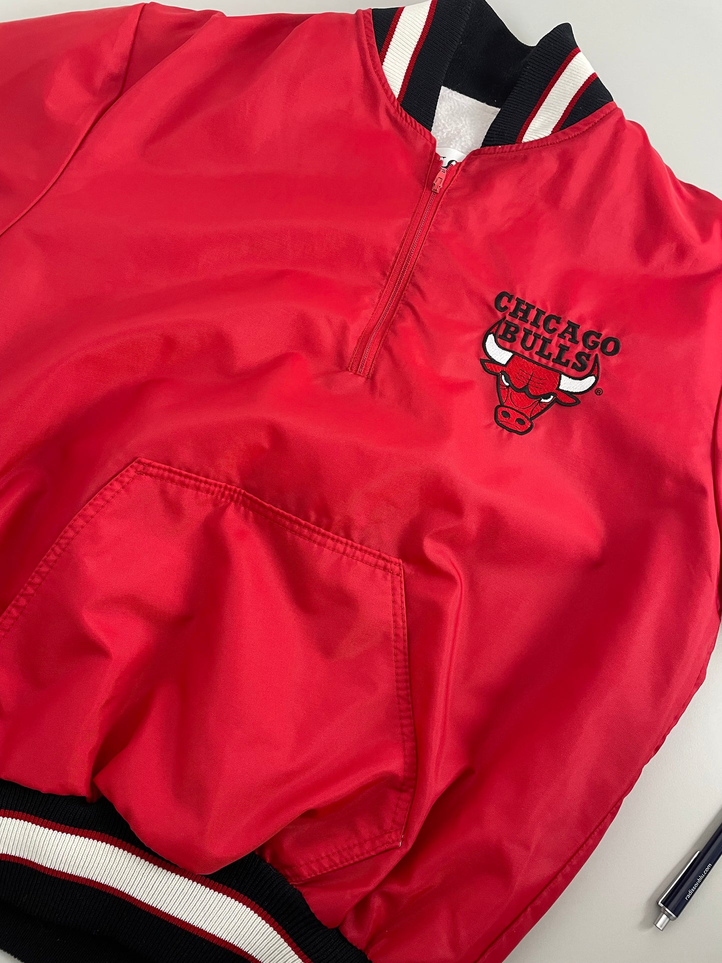 90s DeLong Chicago Bulls NBA Jacket Red S/M