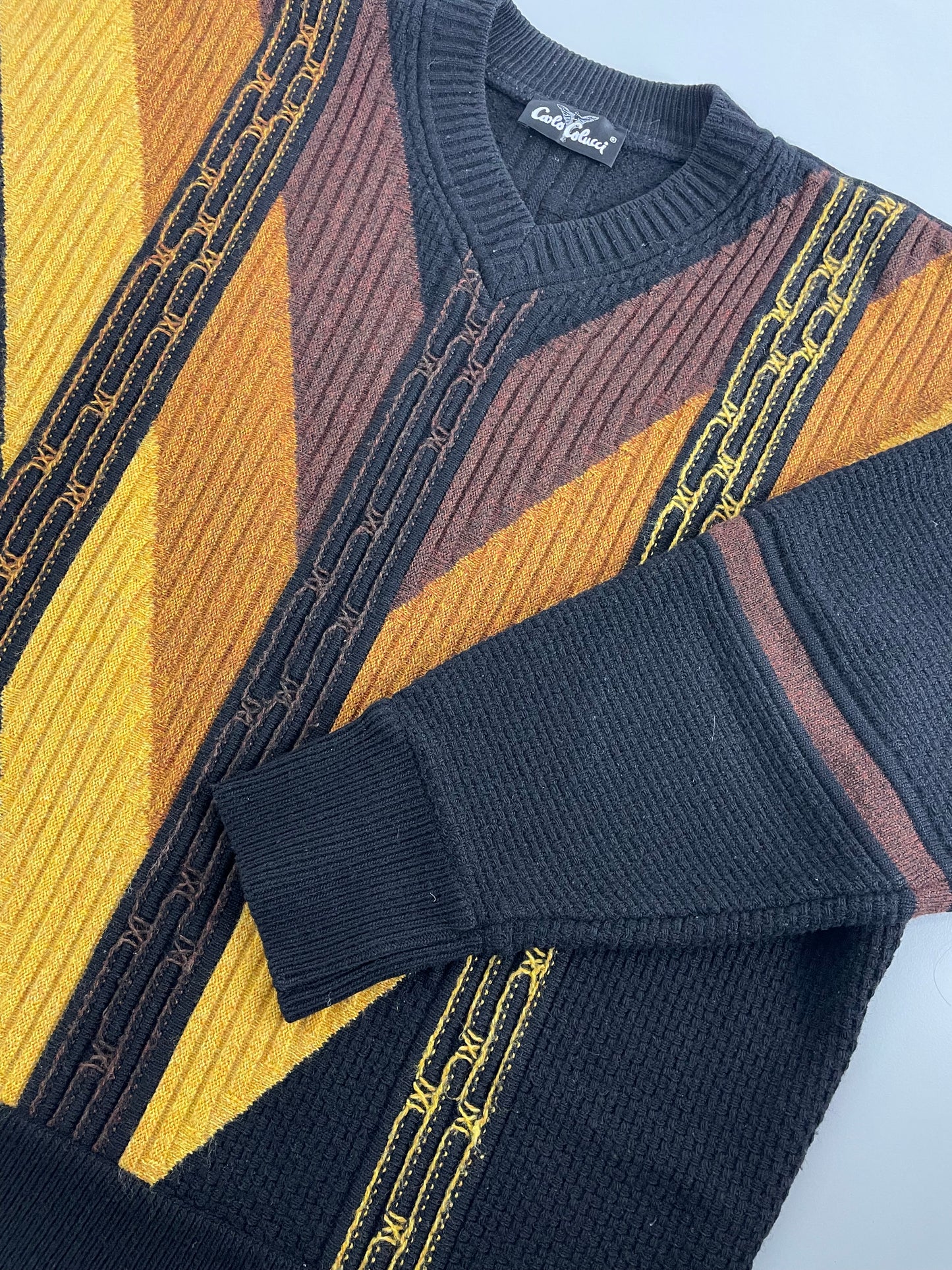 90s Carlo Colucci Knit Black Yellow L