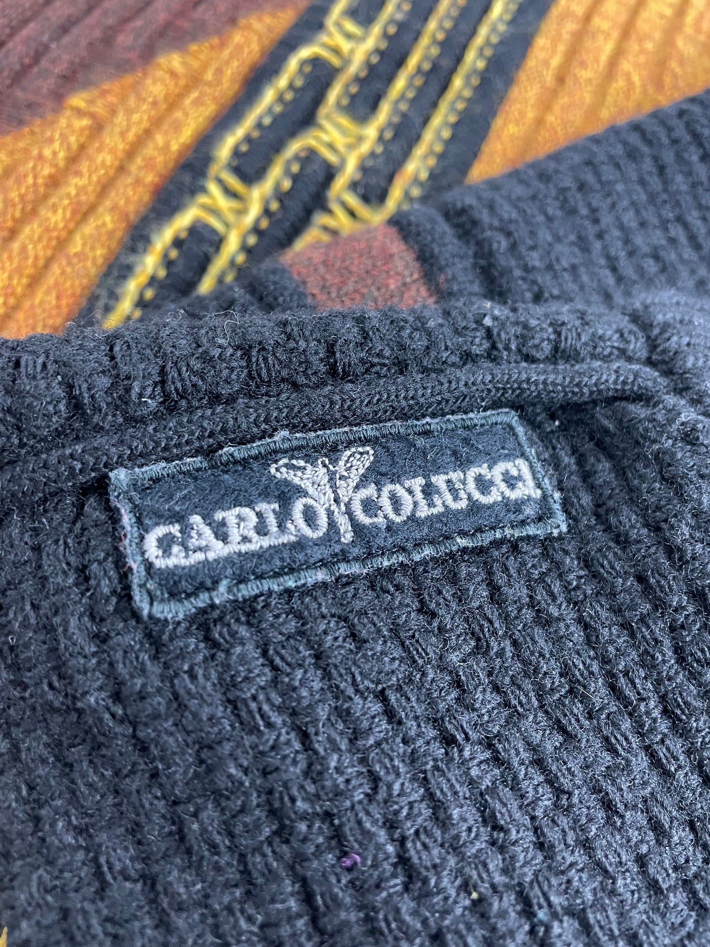 90s Carlo Colucci Knit Black Yellow L