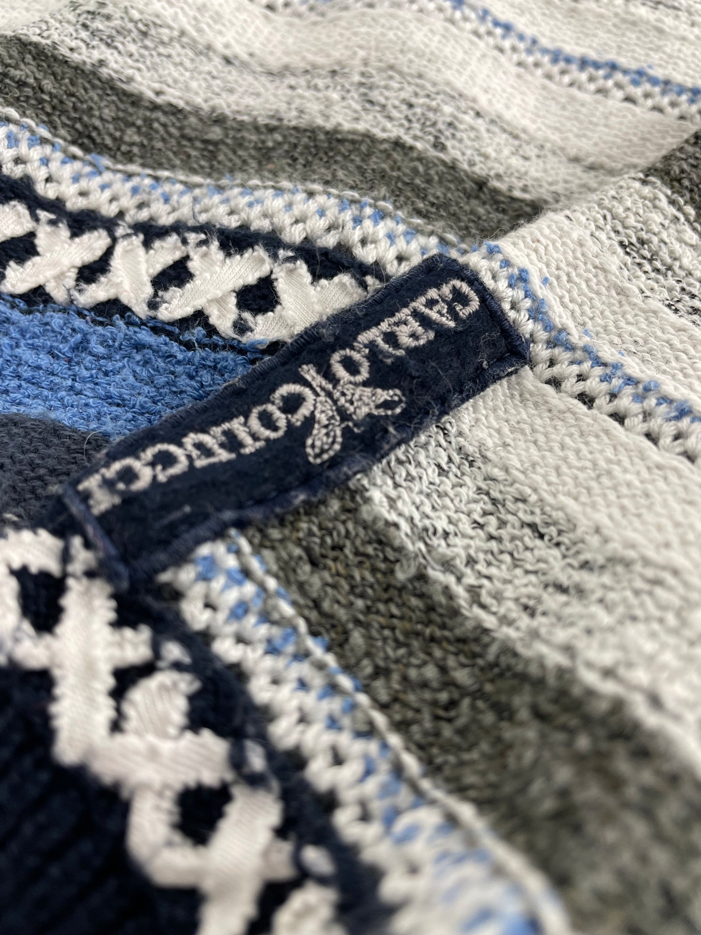 90s Carlo Colucci Knit Blue White L (50)