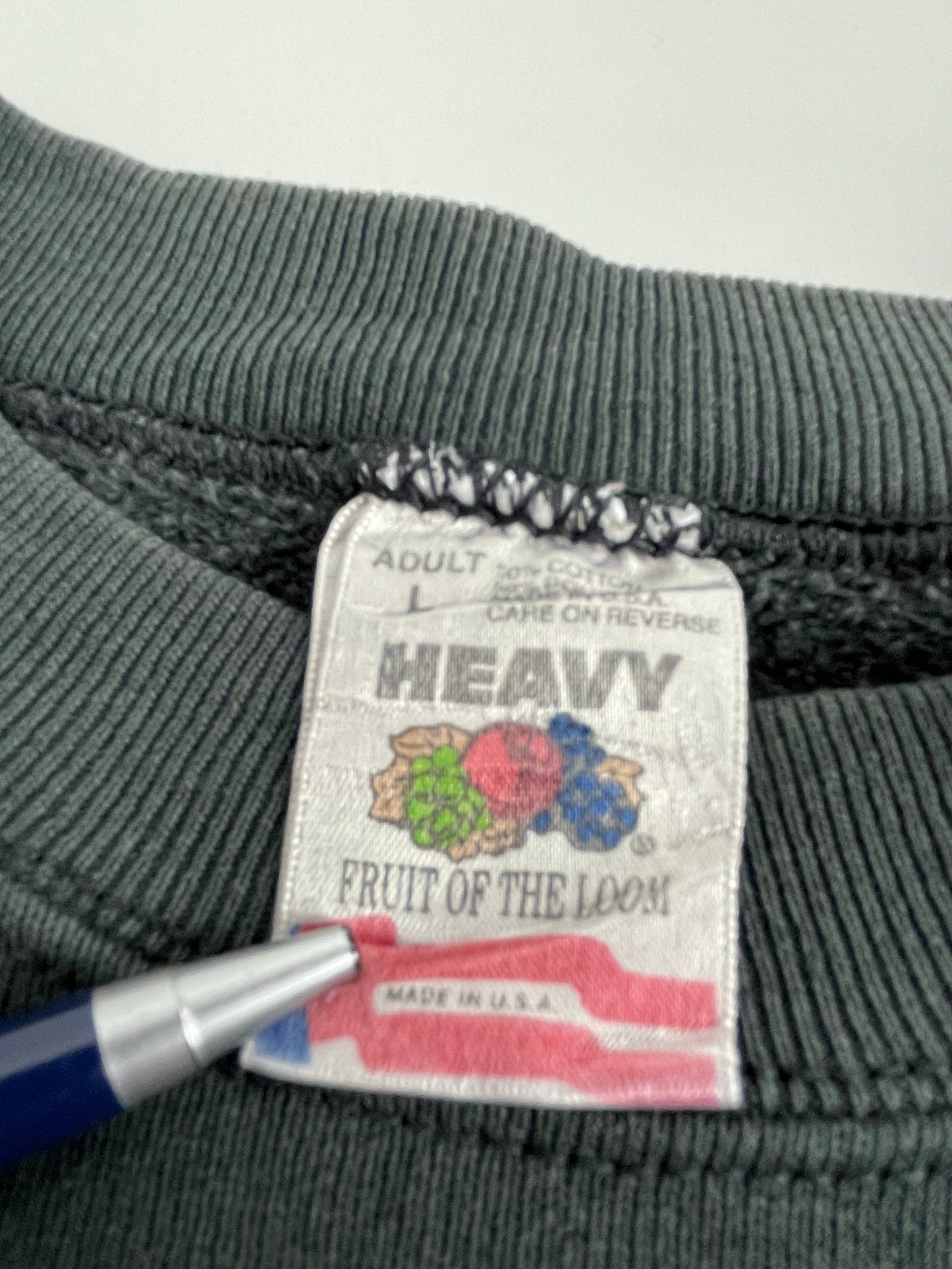 90s Fruit of the Loom Devil's Staircase Sweatshirt Black L