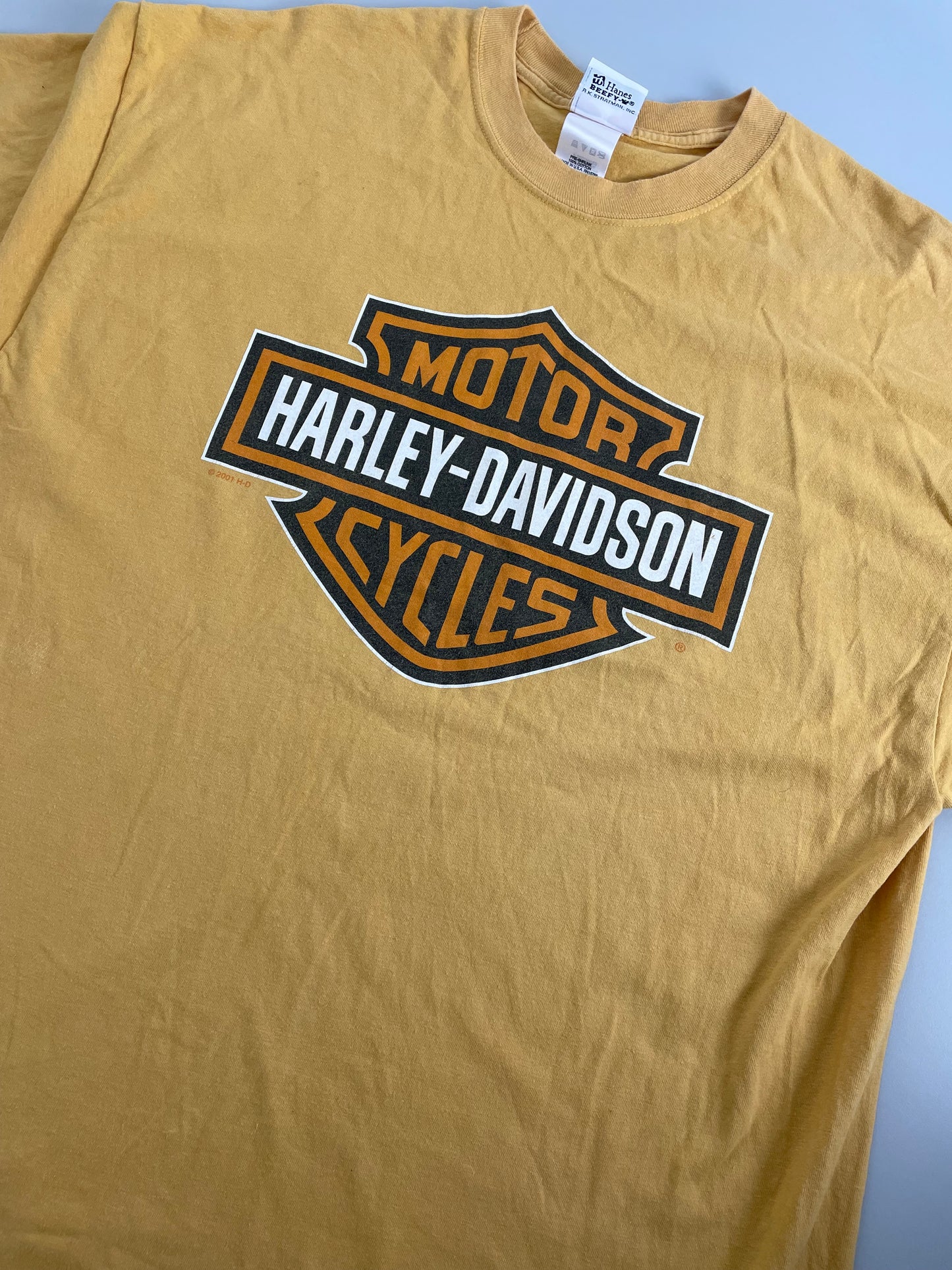 90s Harley Davidson T-Shirt Yellow XL