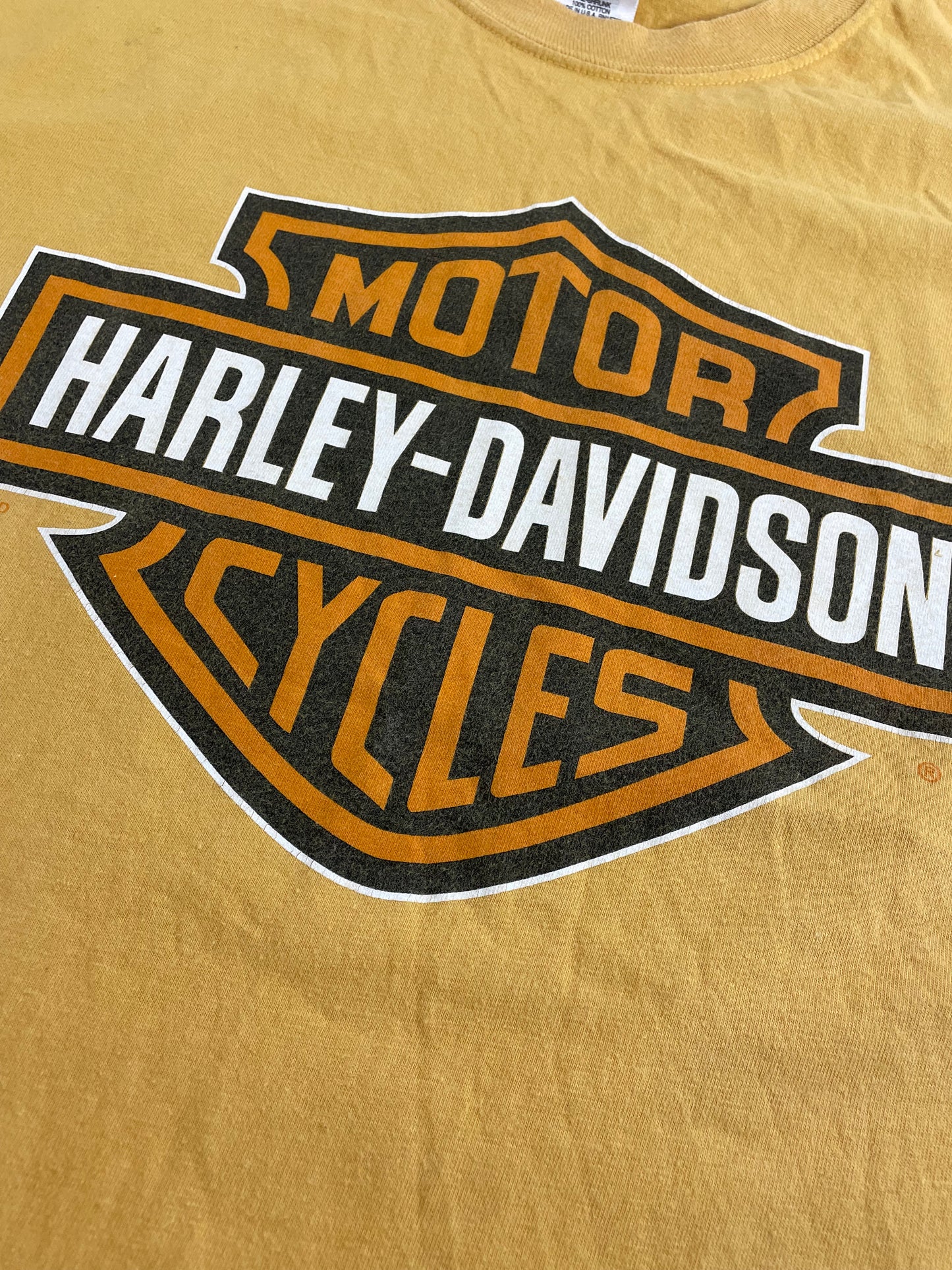 90s Harley Davidson T-Shirt Yellow XL