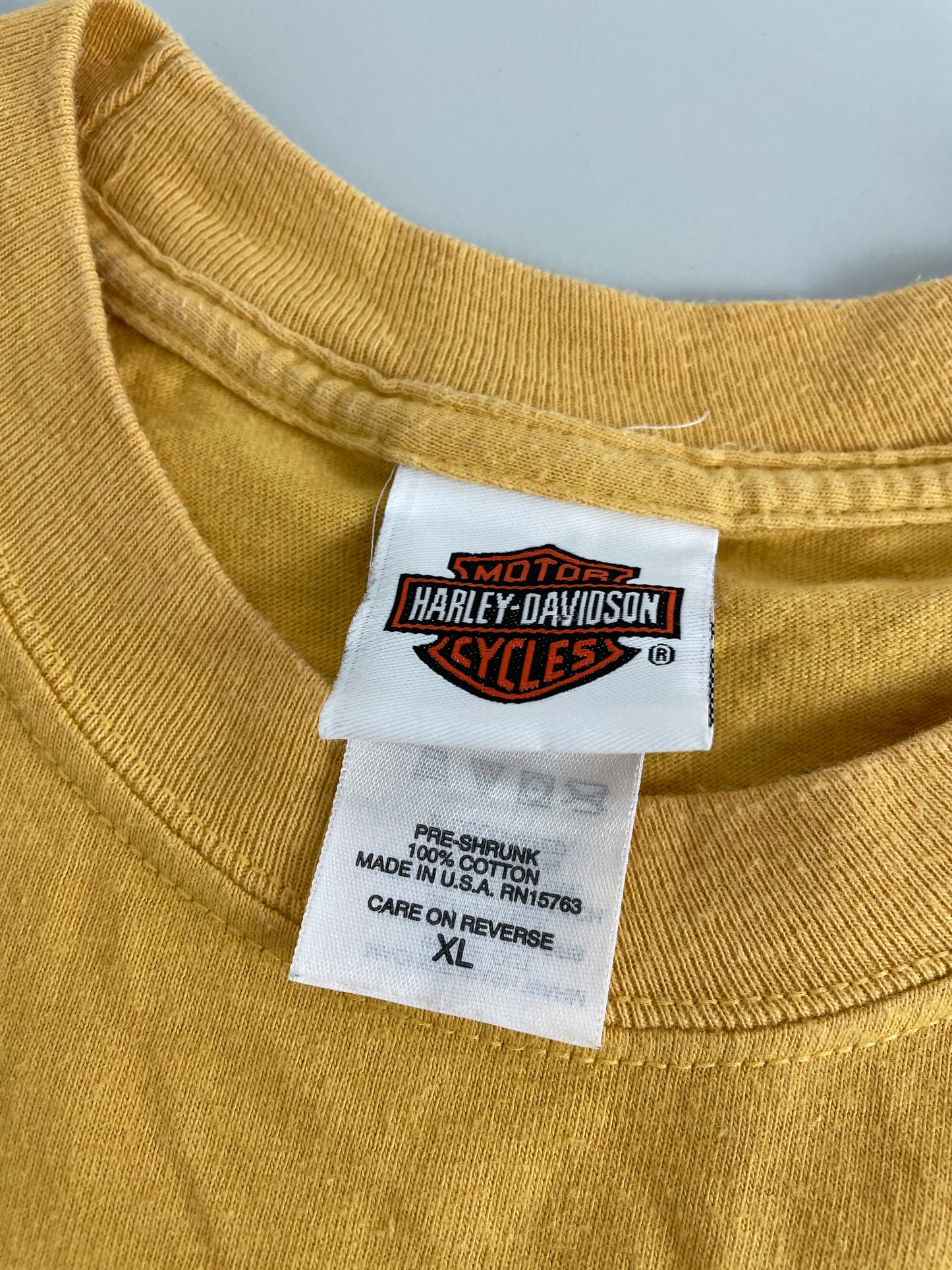 90s Harley Davidson T-Shirt Yellow XL