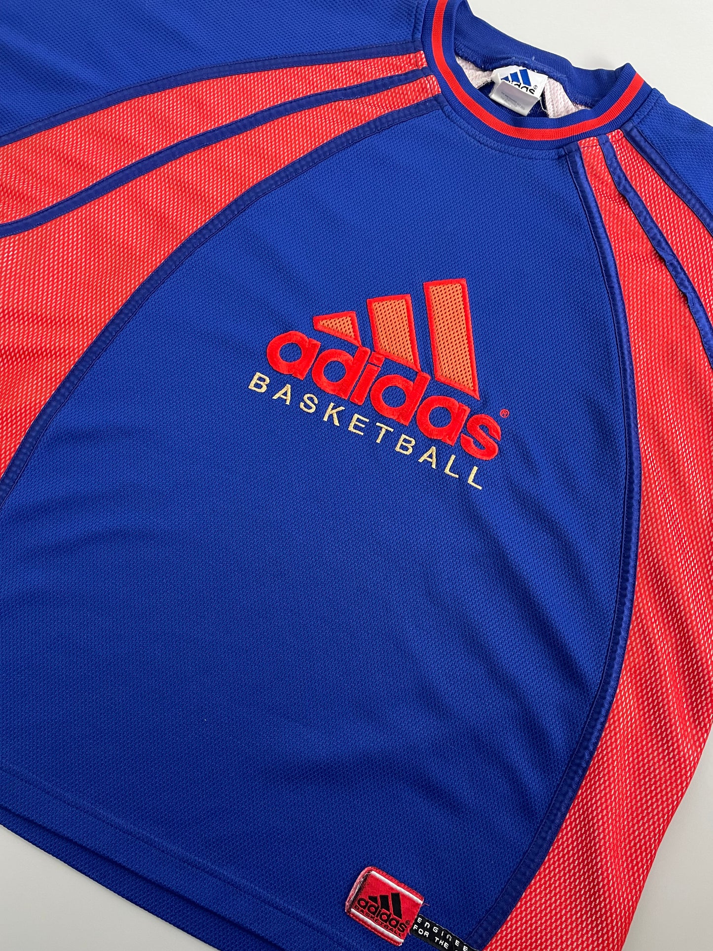 00s Adidas Basketball Longsleeve Blue Orange L