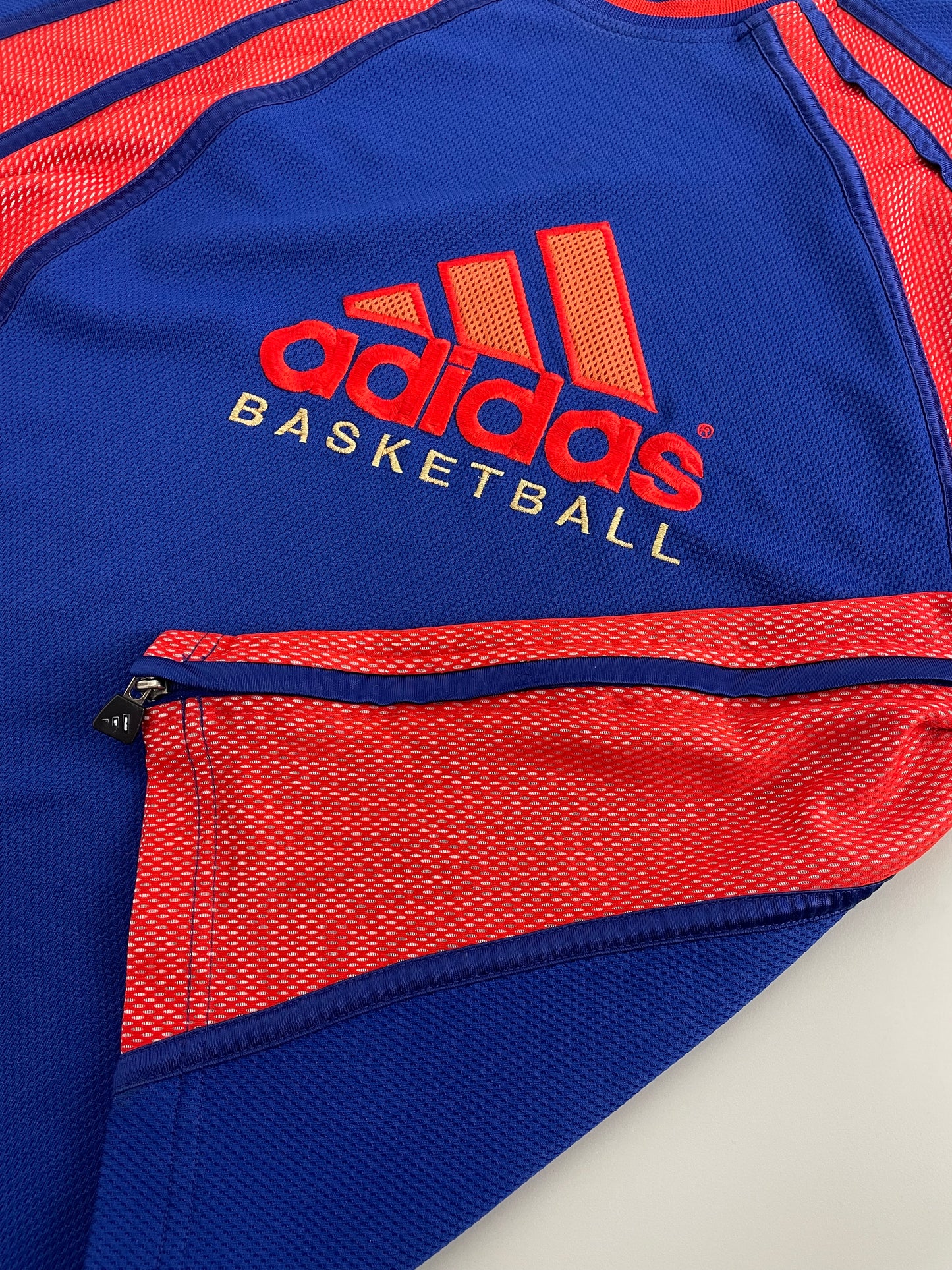 00s Adidas Basketball Longsleeve Blue Orange L