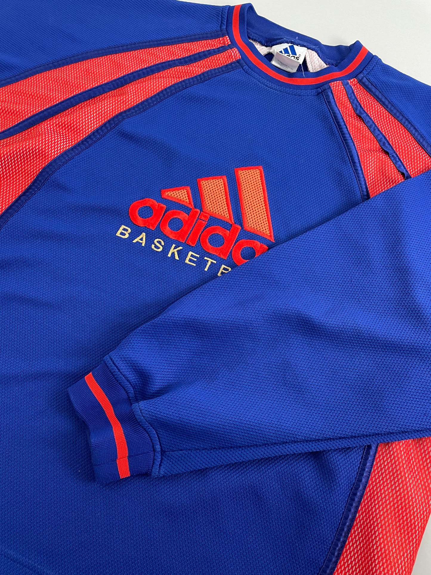 00s Adidas Basketball Longsleeve Blue Orange L