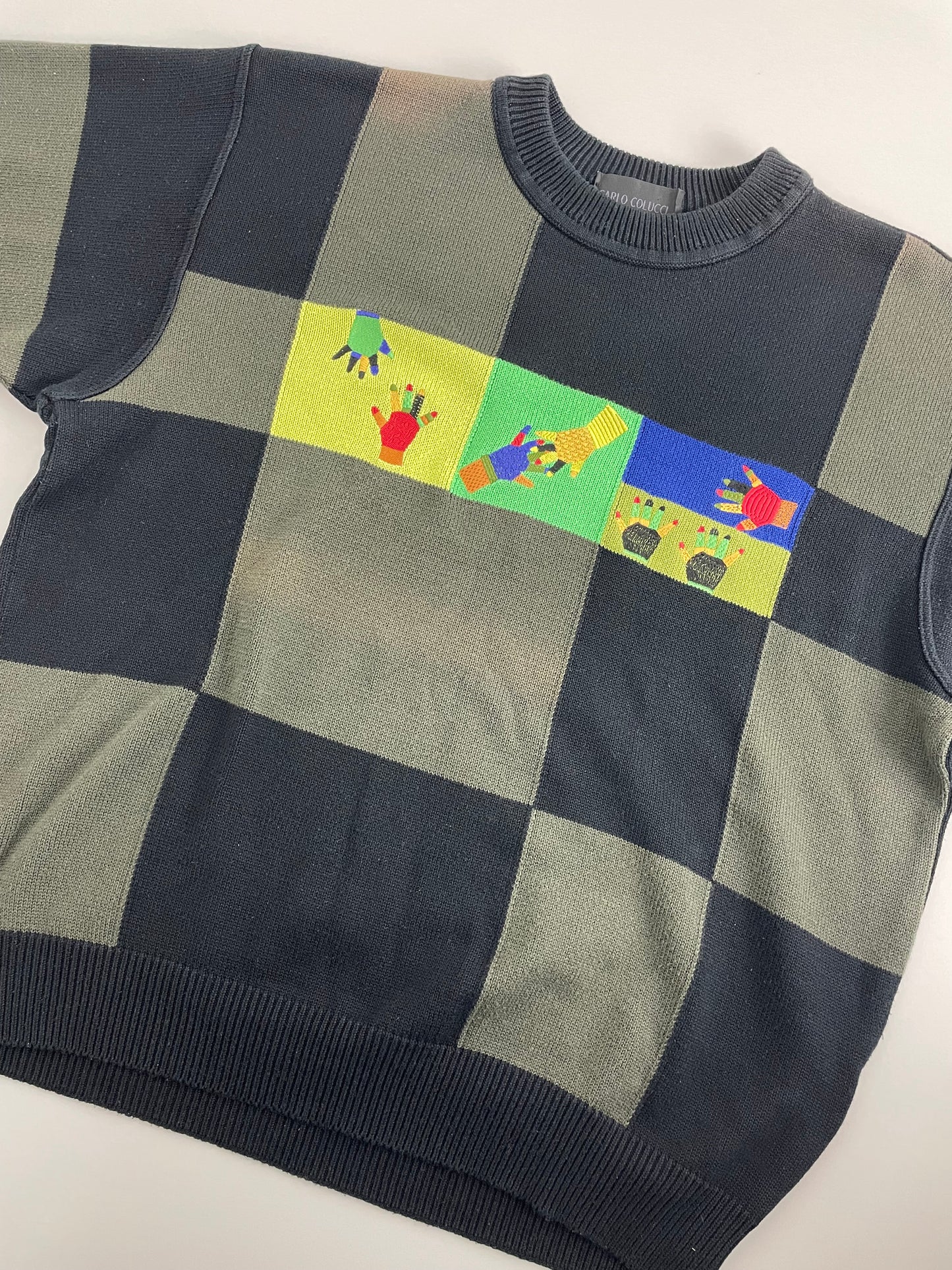 90s Carlo Colucci Knit Black Grey L