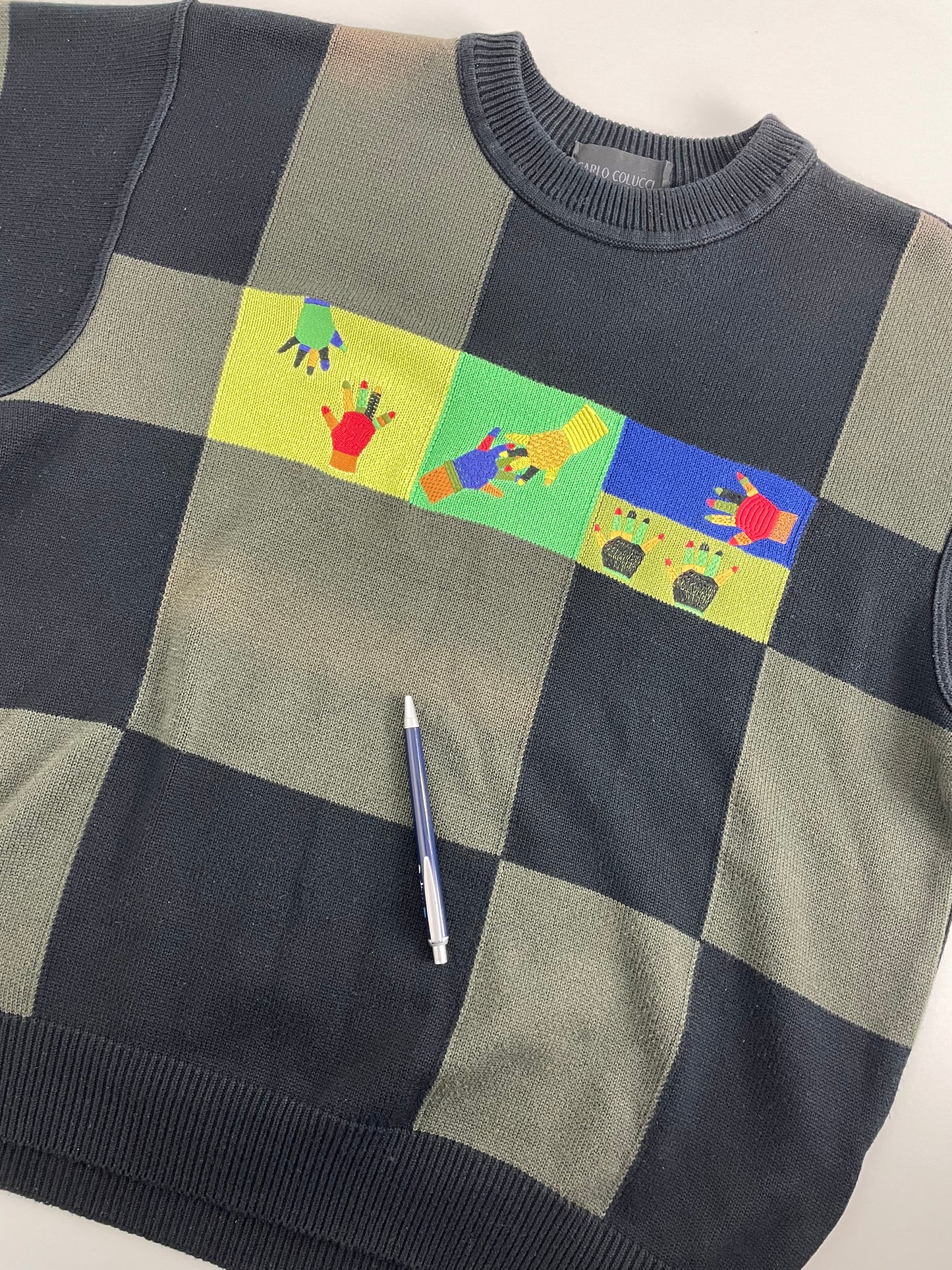 90s Carlo Colucci Knit Black Grey L