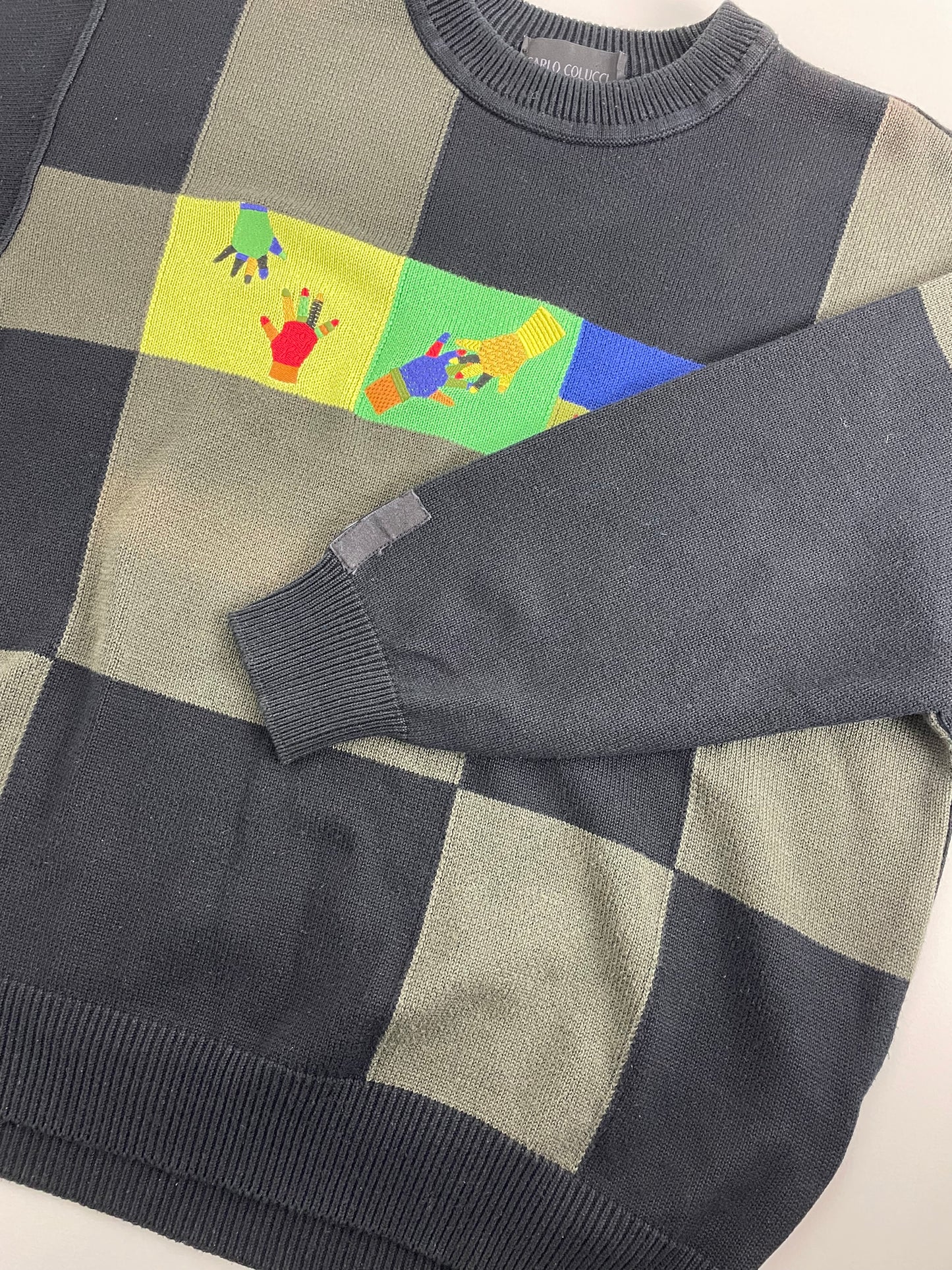 90s Carlo Colucci Knit Black Grey L