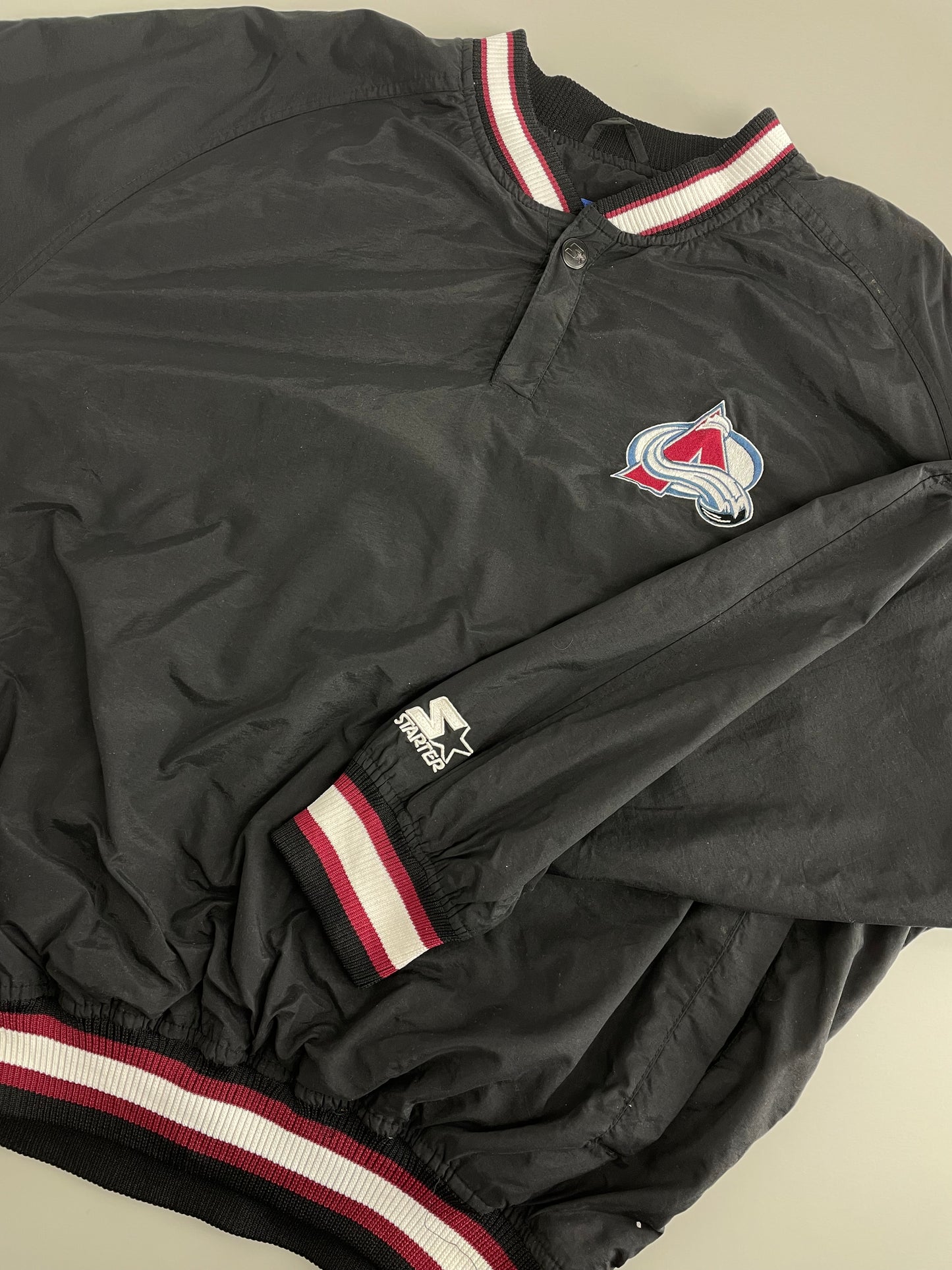 90s Starter Colorado Avalanche NHL Pullover Black L