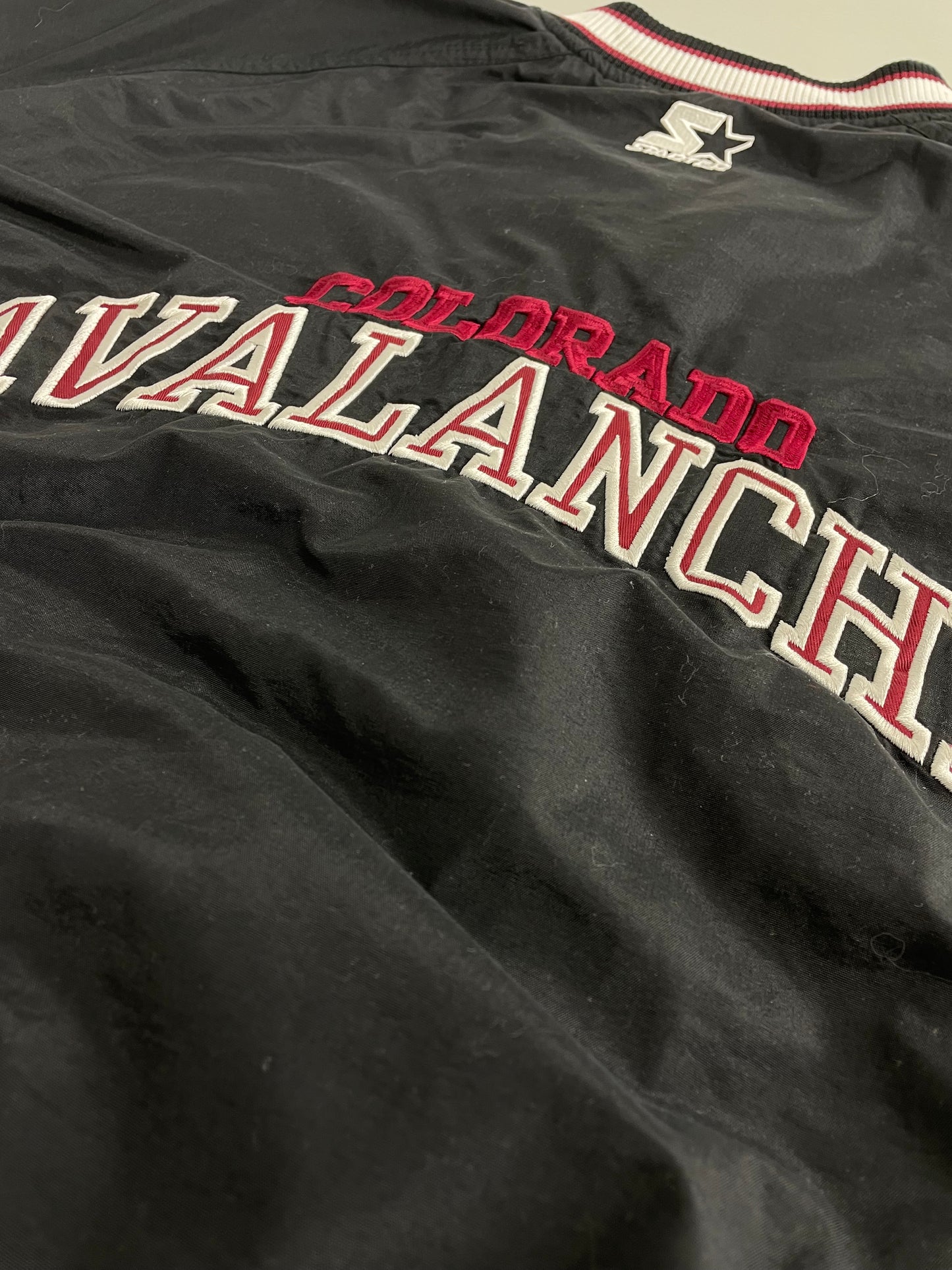 90s Starter Colorado Avalanche NHL Pullover Black L