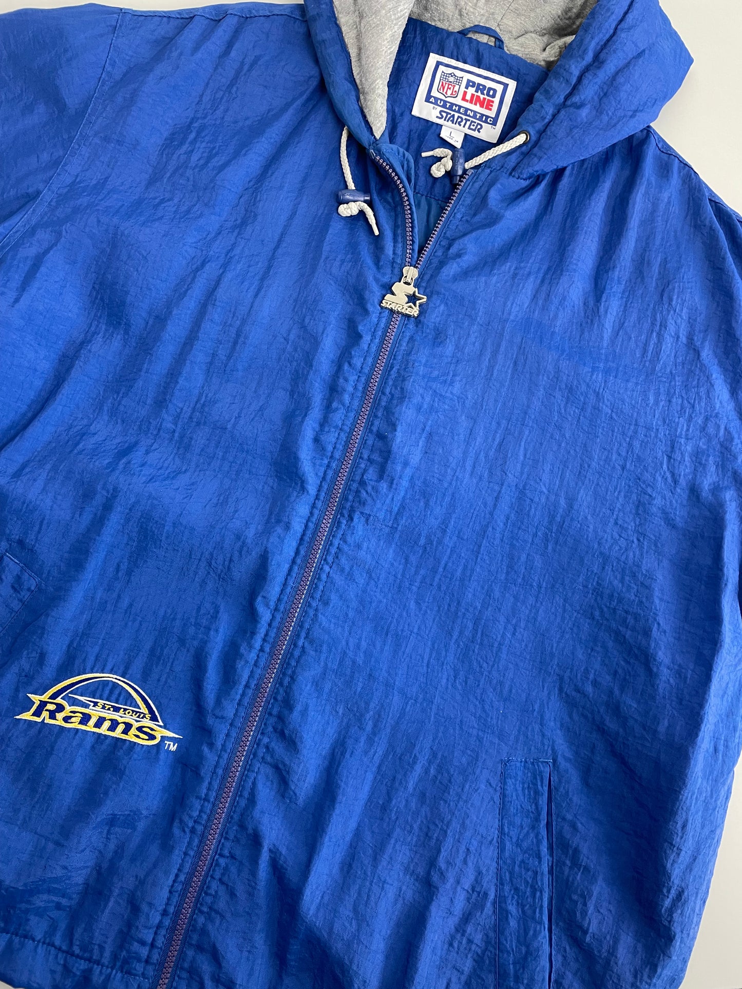 90s Starter St. Louis Rams NFL Jacket Blue L