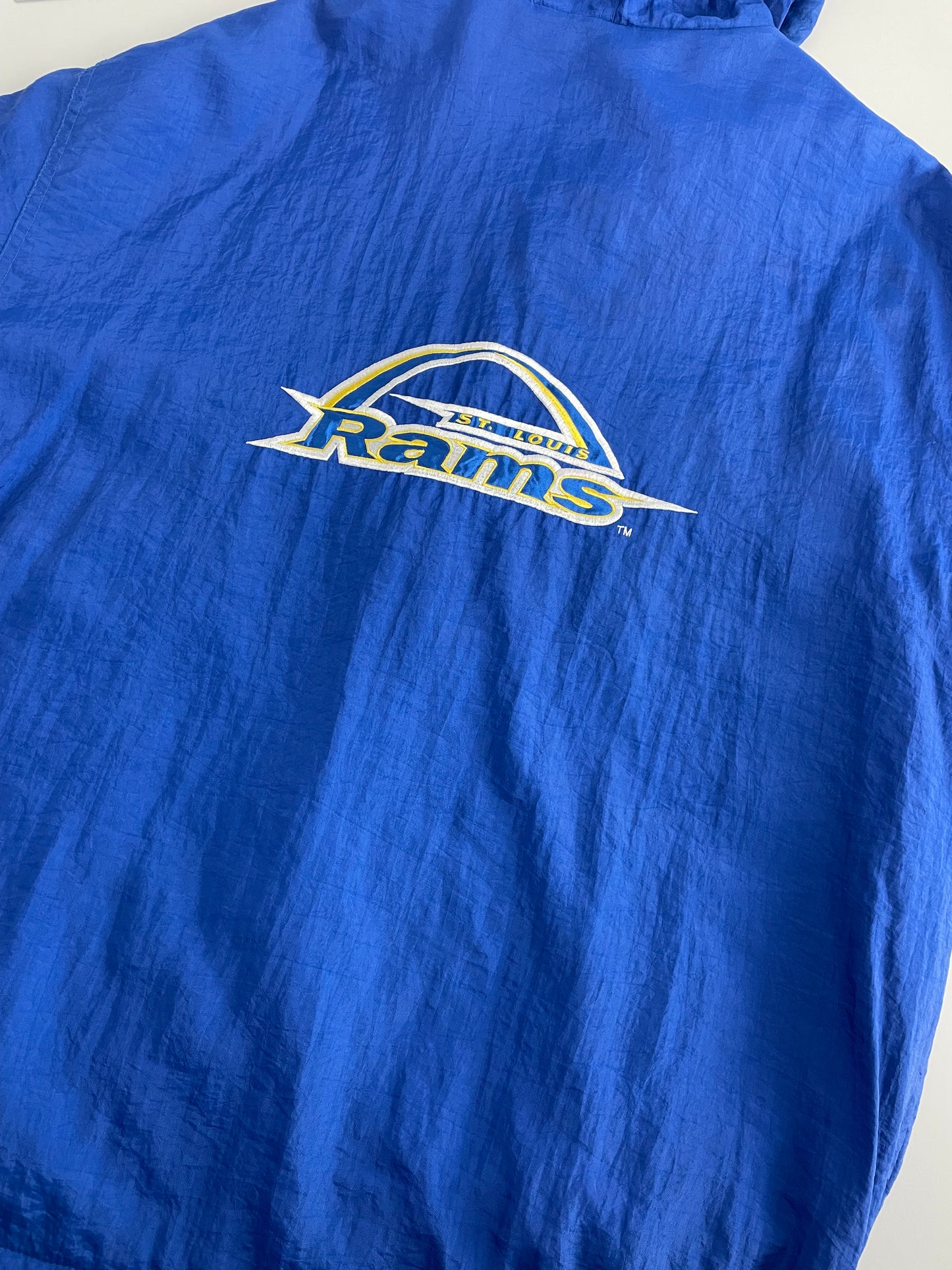 90s Starter St. Louis Rams NFL Jacket Blue L