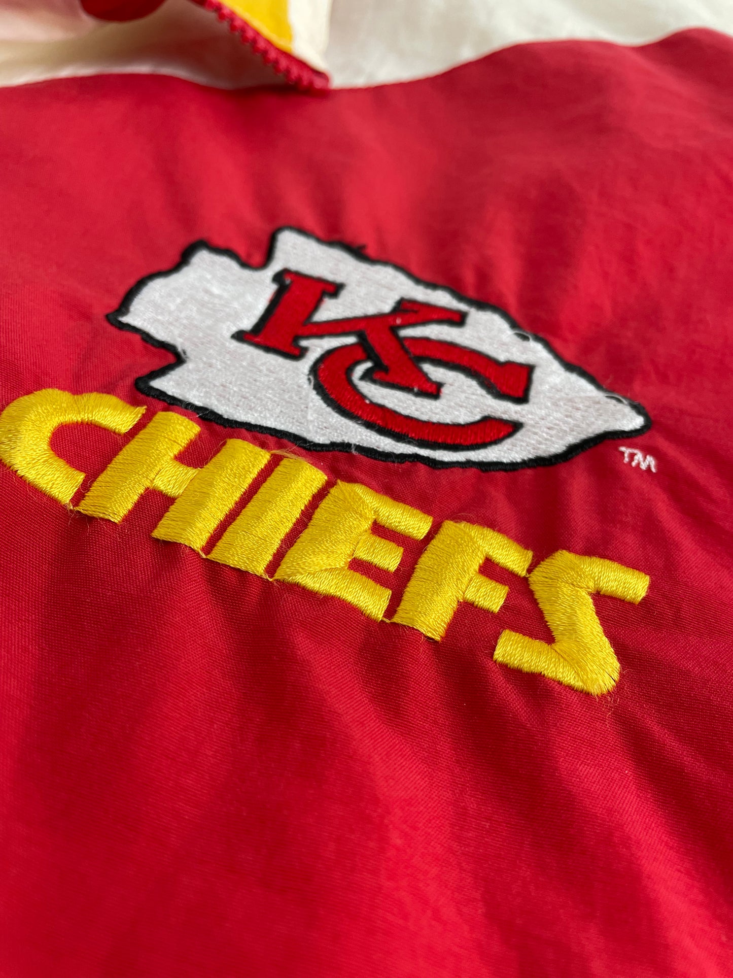 90s Starter Kansas City Chiefs NFL Jacket Red Yellow XL