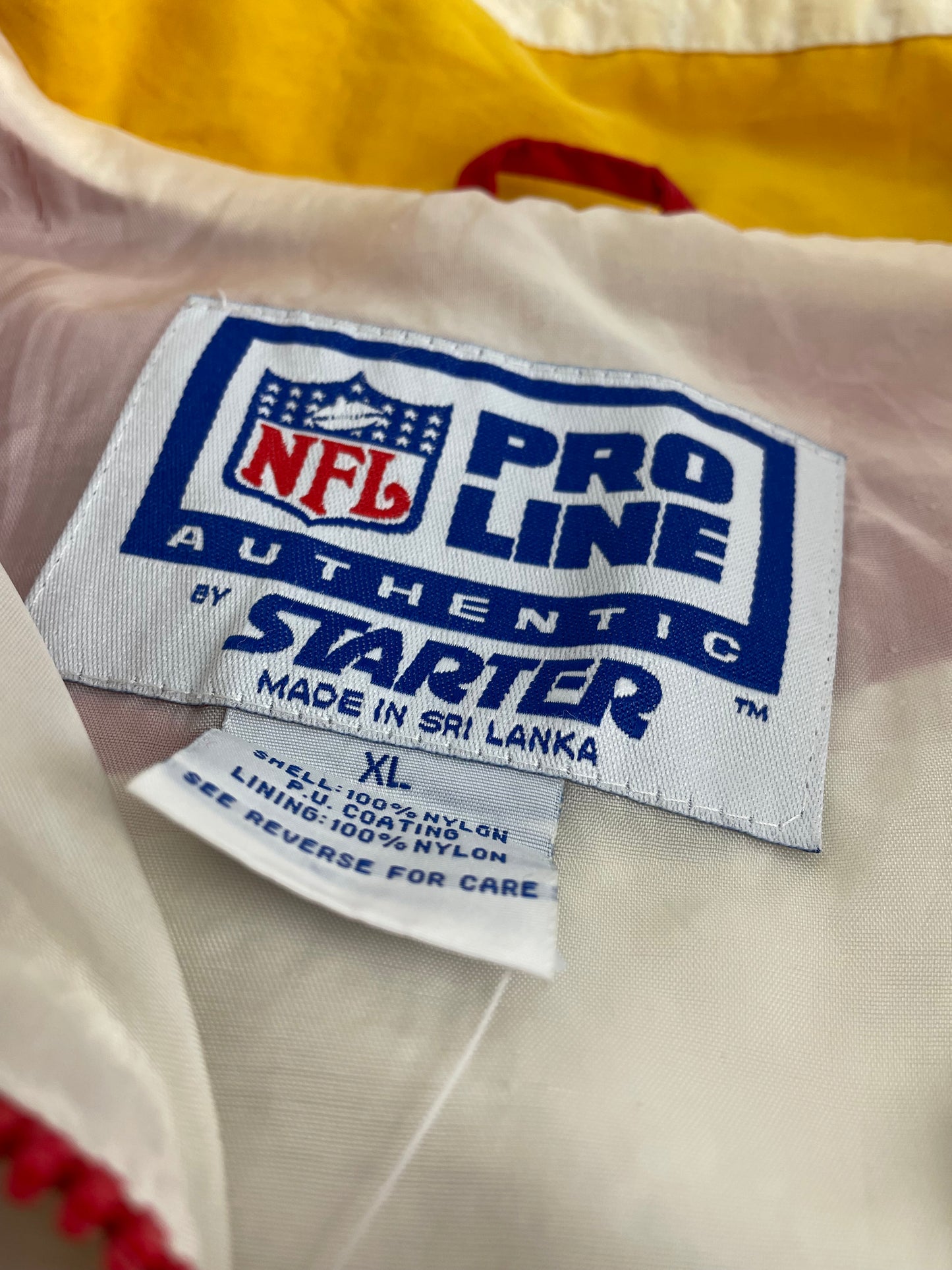 90s Starter Kansas City Chiefs NFL Jacket Red Yellow XL