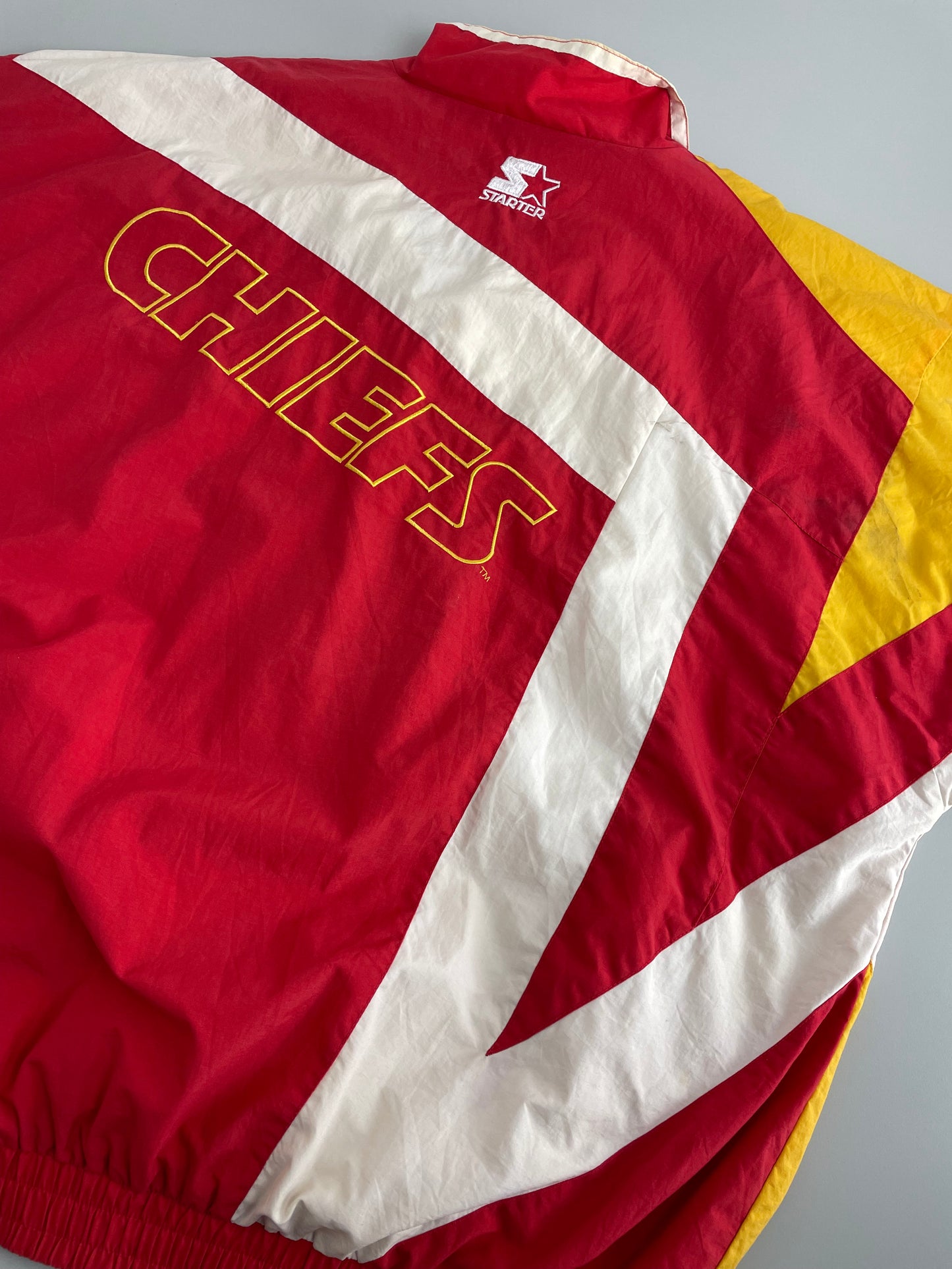 90s Starter Kansas City Chiefs NFL Jacket Red Yellow XL