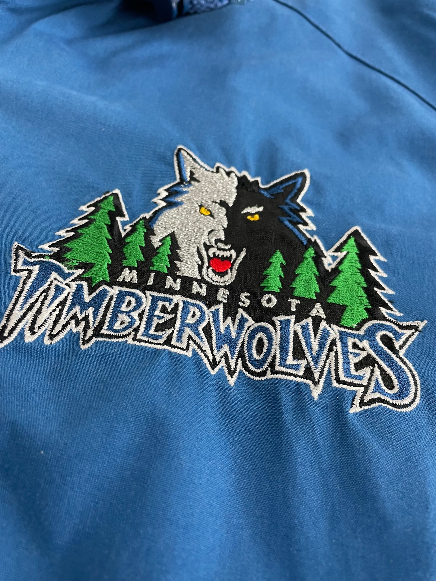90s Pro Player Minessota Timberwolves NBA Jacket Blue Green XXL