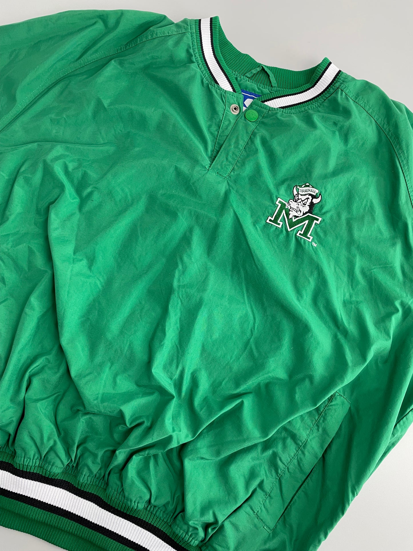 90s Starter Marshall University NCAA Pullover Green L
