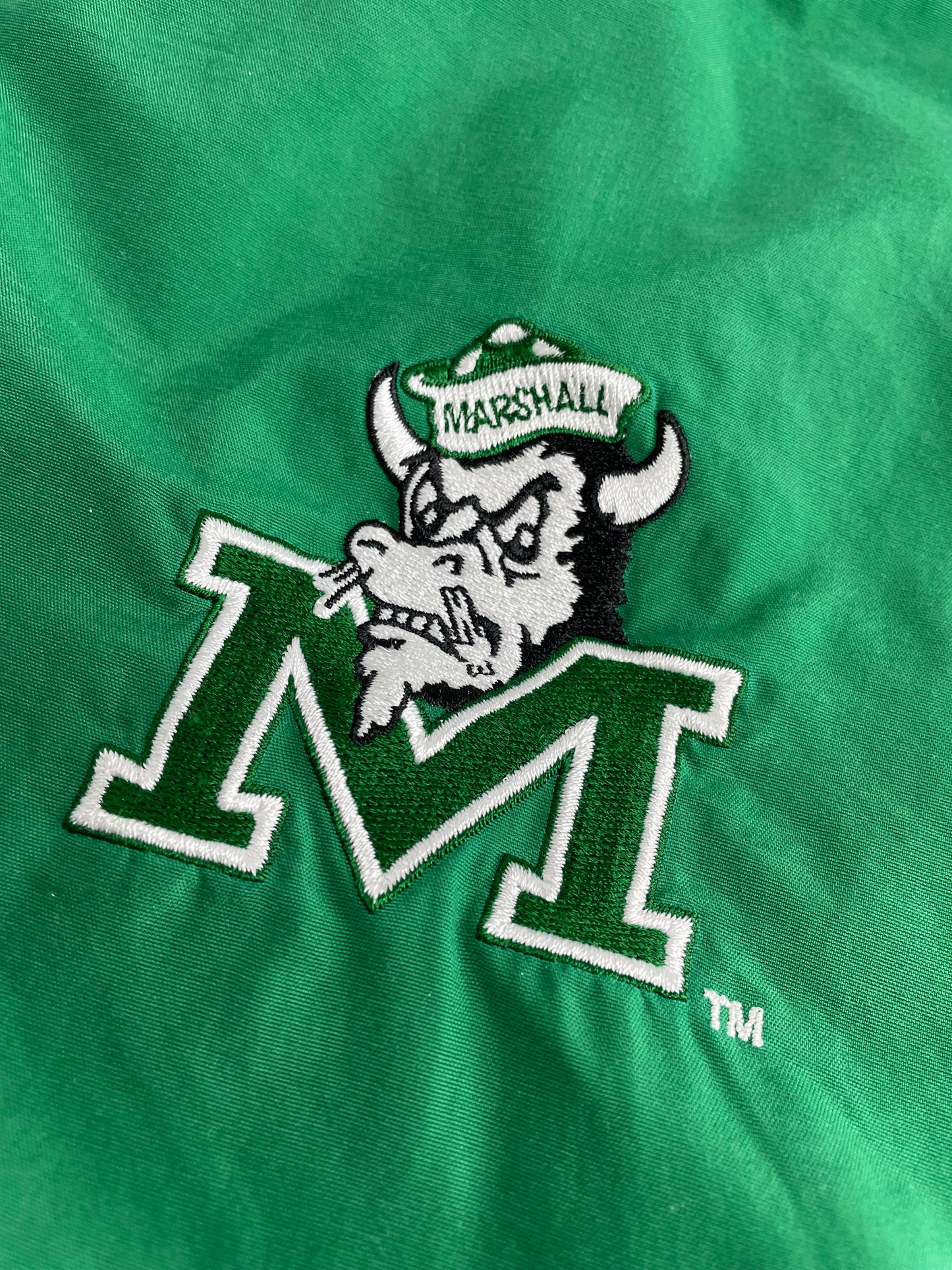 90s Starter Marshall University NCAA Pullover Green L