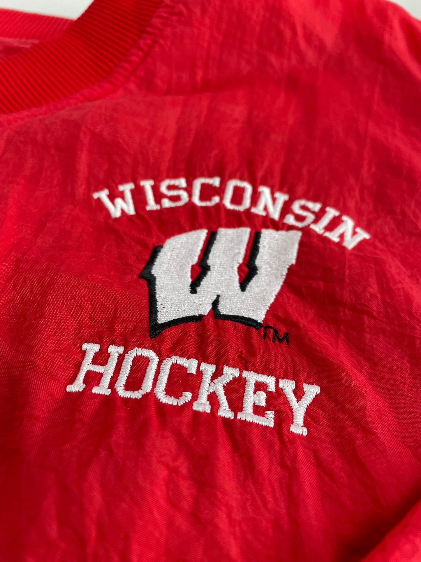 90s Starter Wisconsin Badgers Hockey NCAA Pullover Red XL