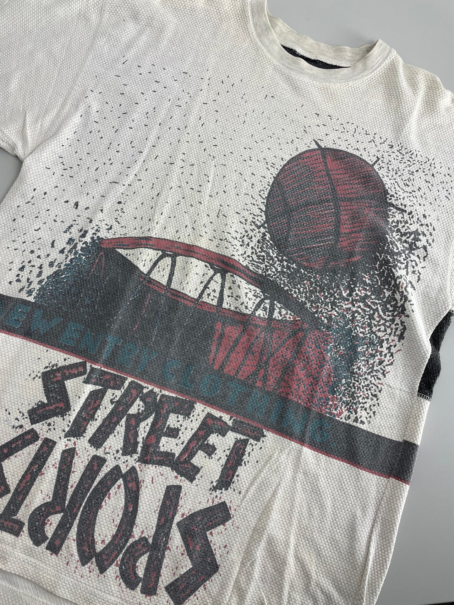 90s Unbranded T-Shirt Street Ball Grey Beige L