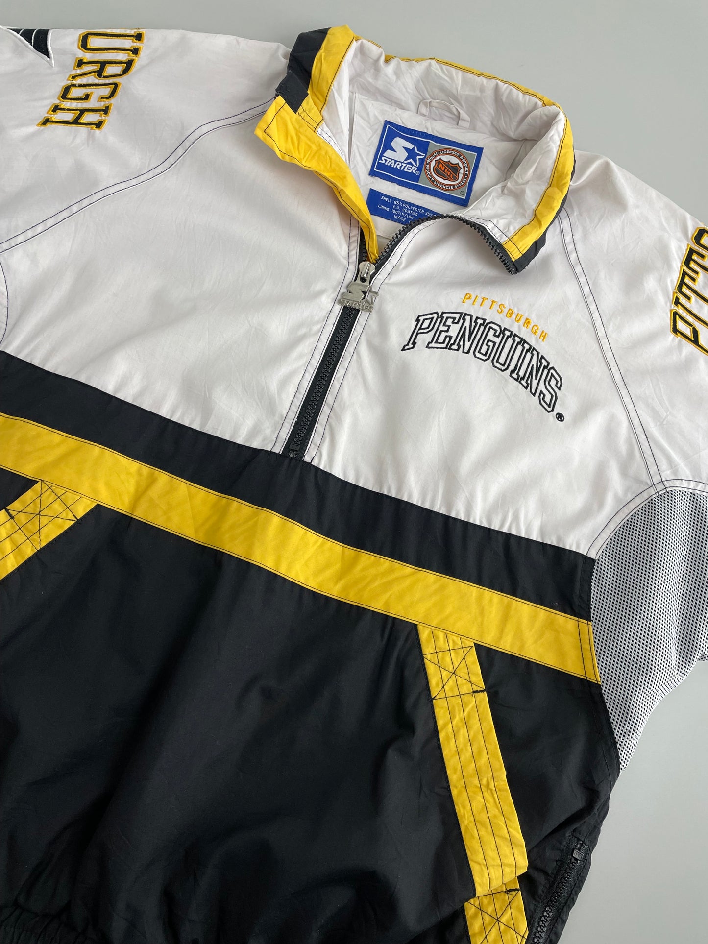 90s Starter Pittsburgh Penguins NHL Pullover White Black M