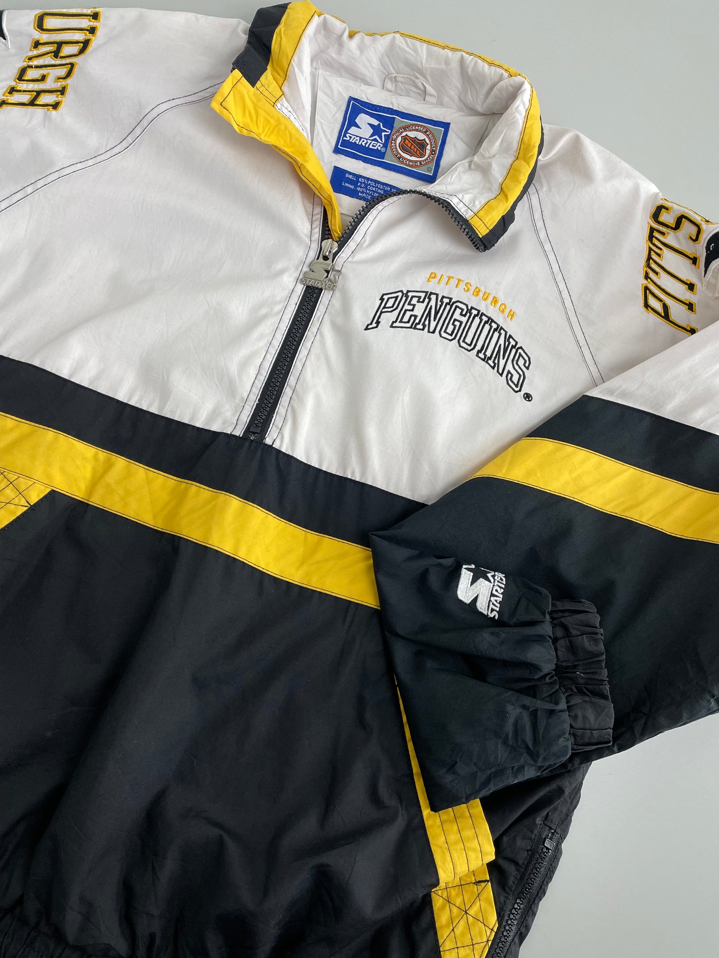 90s Starter Pittsburgh Penguins NHL Pullover White Black M