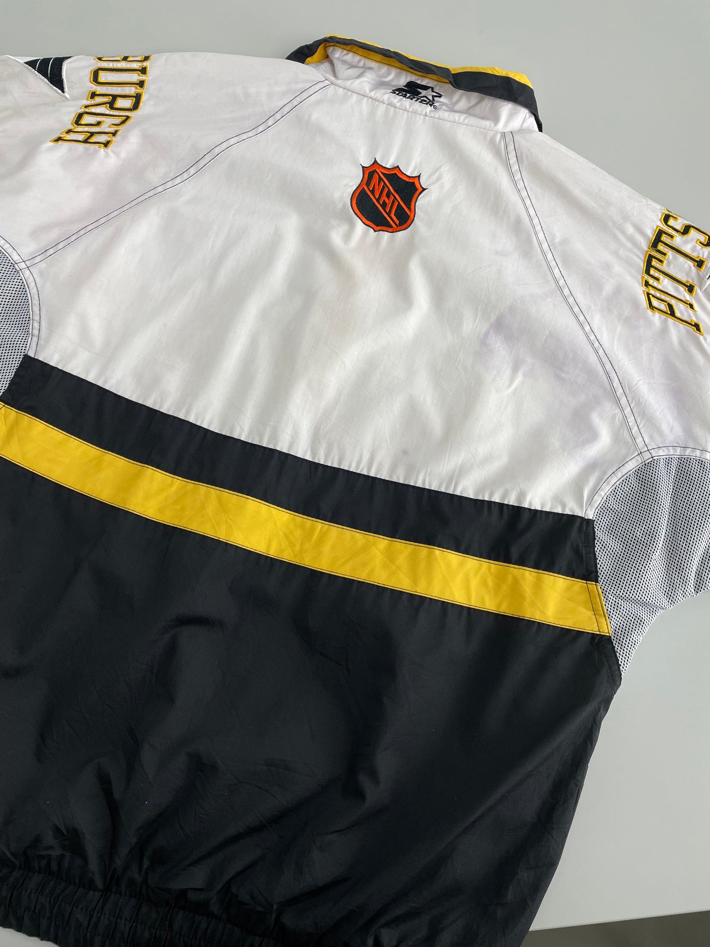 90s Starter Pittsburgh Penguins NHL Pullover White Black M