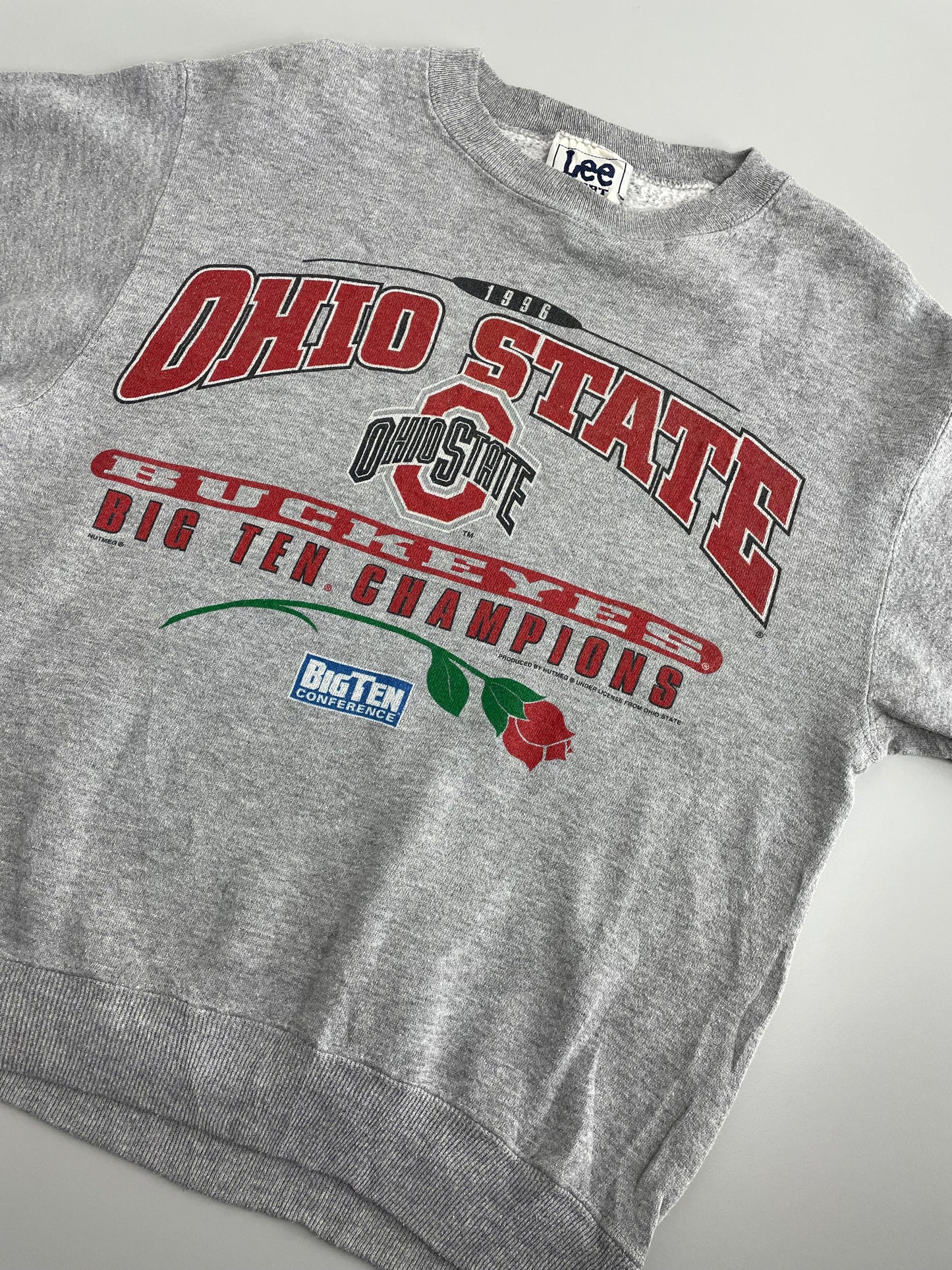 90s Lee Sport Ohio State Buckeyes NCAA Sweatshirt Grey Red S