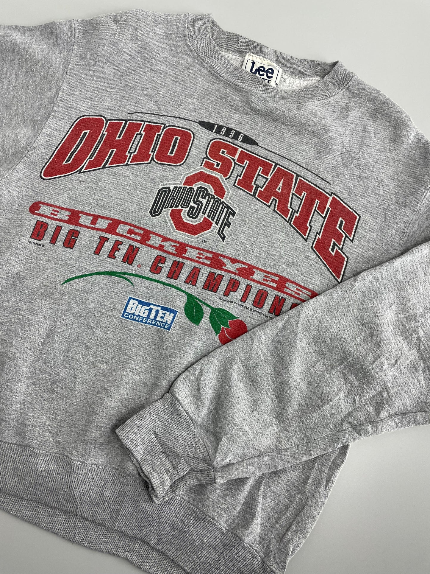 90s Lee Sport Ohio State Buckeyes NCAA Sweatshirt Grey Red S