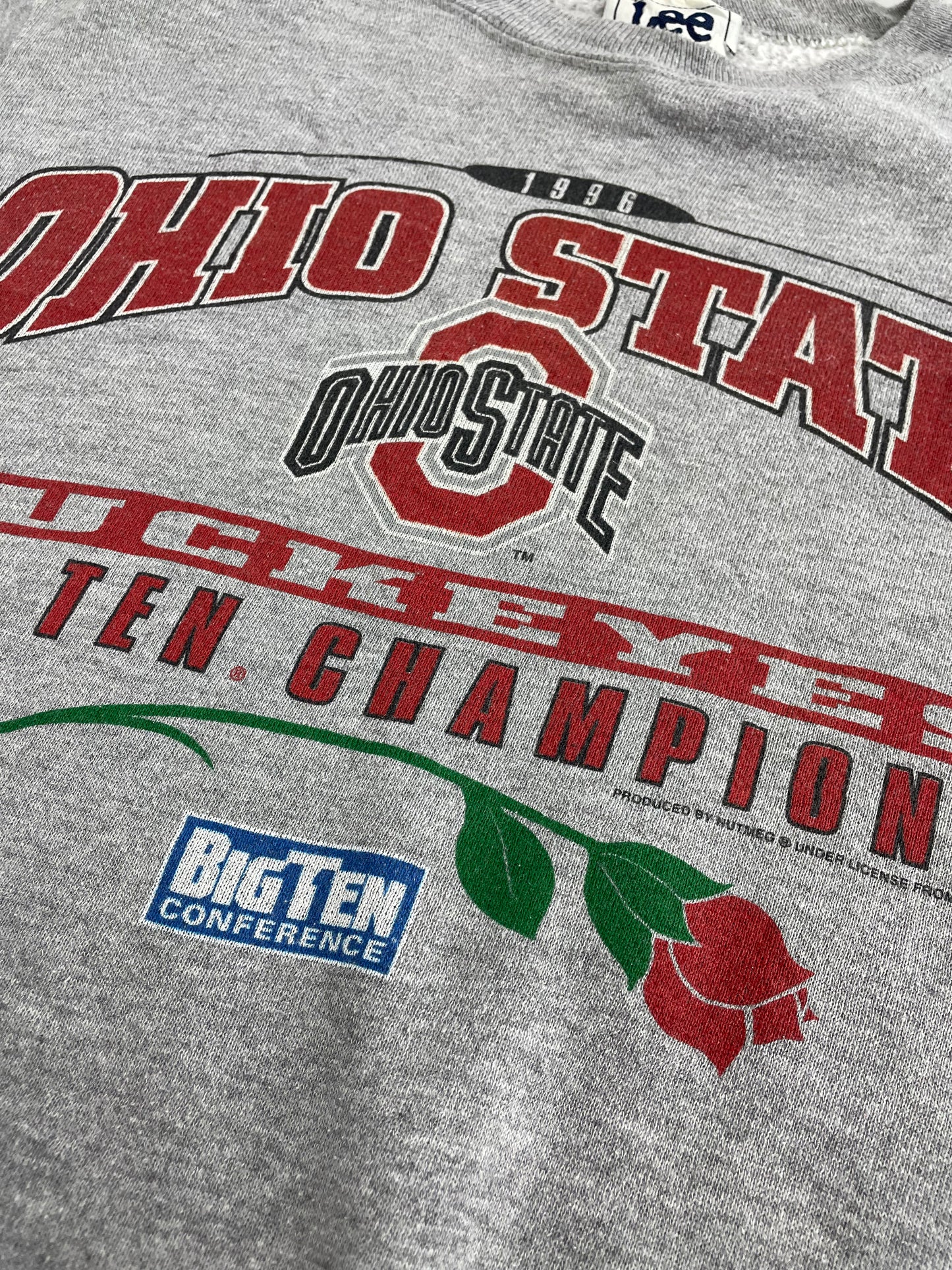 90s Lee Sport Ohio State Buckeyes NCAA Sweatshirt Grey Red S