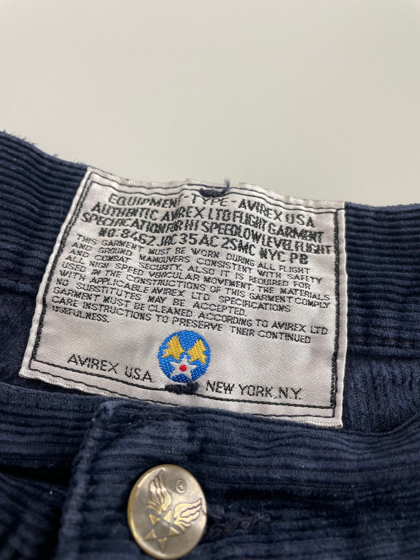 90s Avirex Corduroy Pant Navy US 40