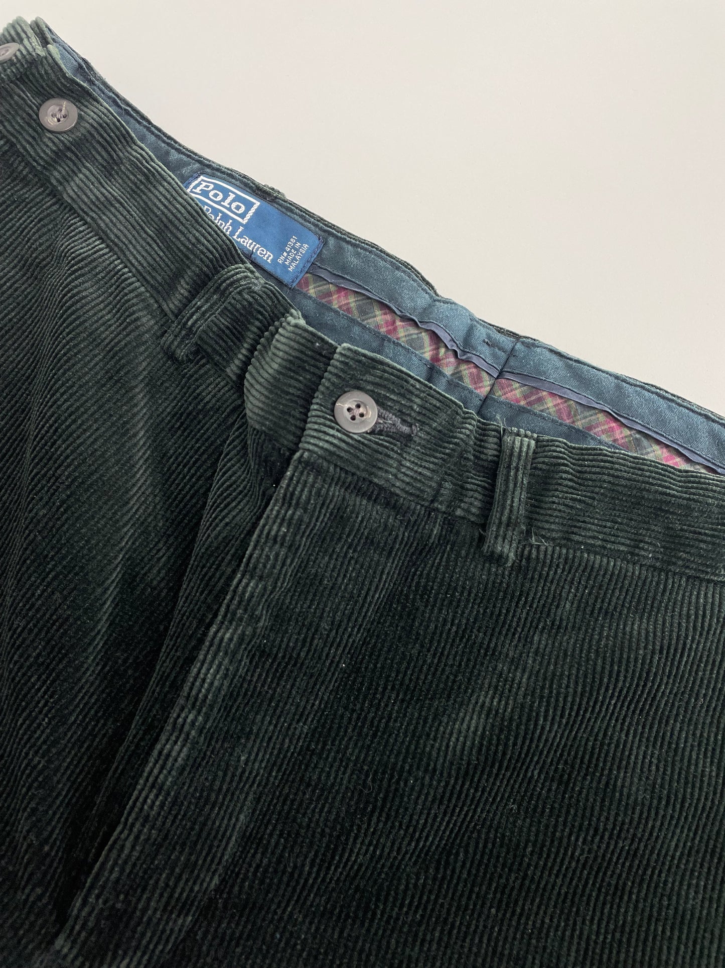 90s Polo Ralph Lauren Corduroy Pant Darkgreen 38 x 30