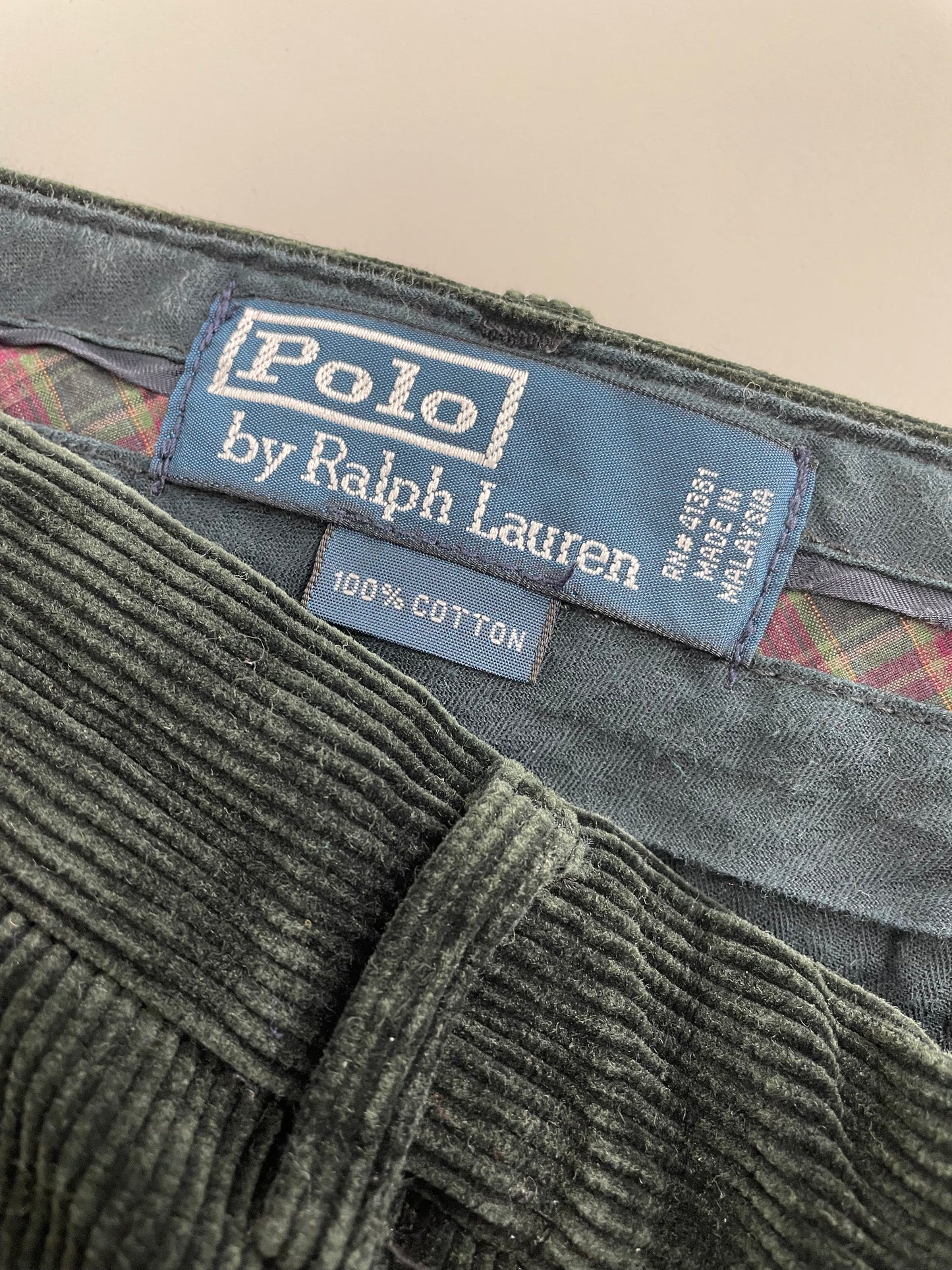 90s Polo Ralph Lauren Corduroy Pant Darkgreen 38 x 30