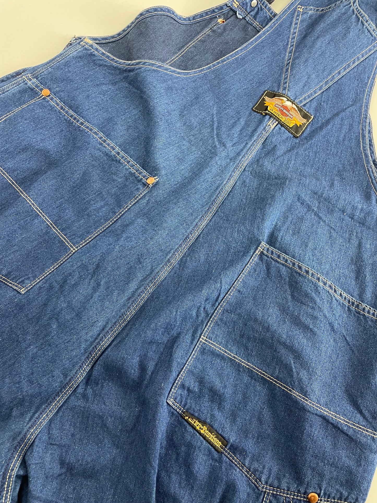 90s Harley Davidson Dungaree Blue L