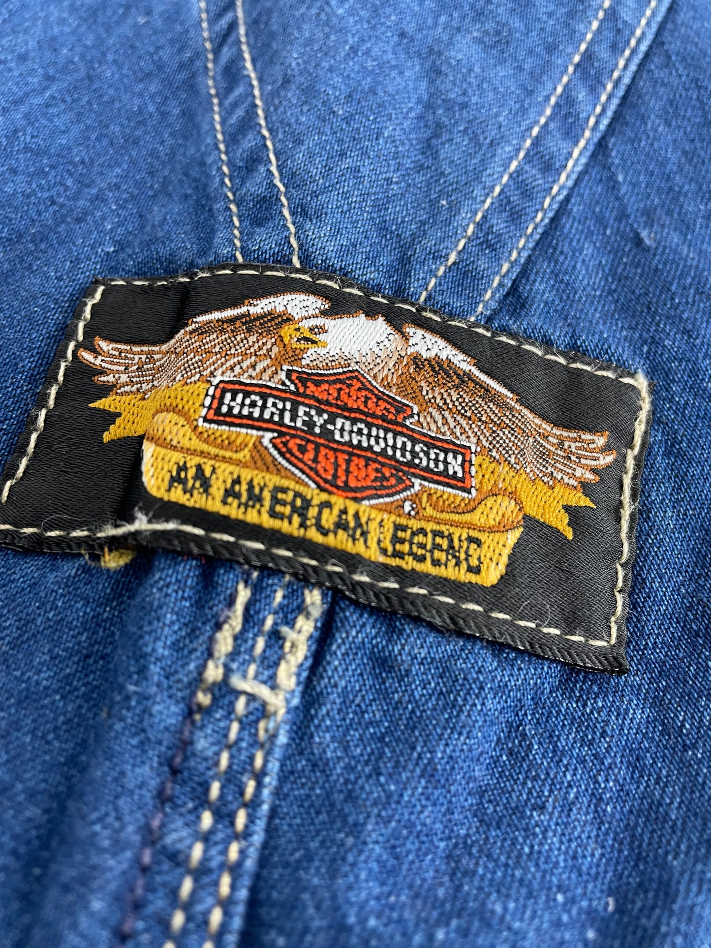 90s Harley Davidson Dungaree Blue L