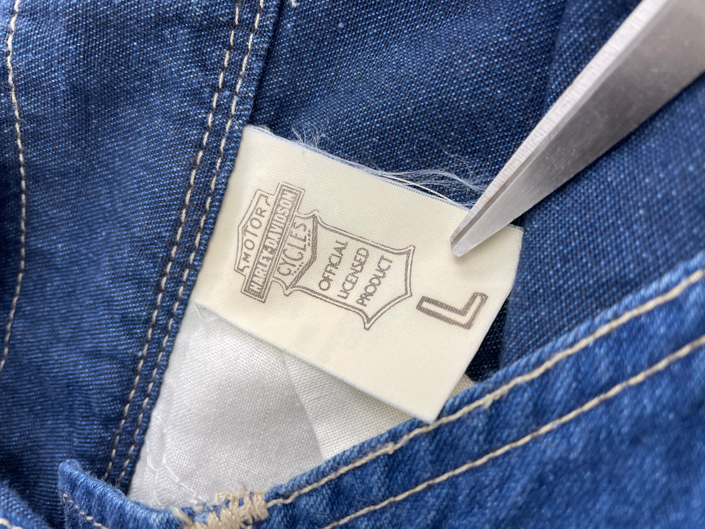 90s Harley Davidson Dungaree Blue L