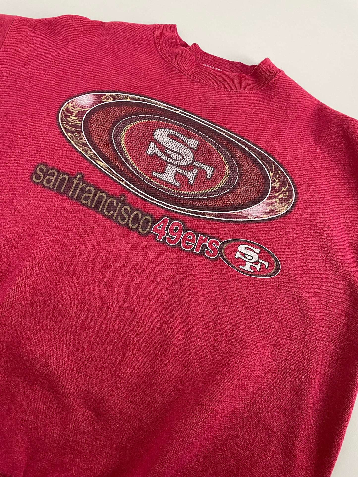 00s Logo 7 San Francisco 49ers NFL Sweatshirt Red XL