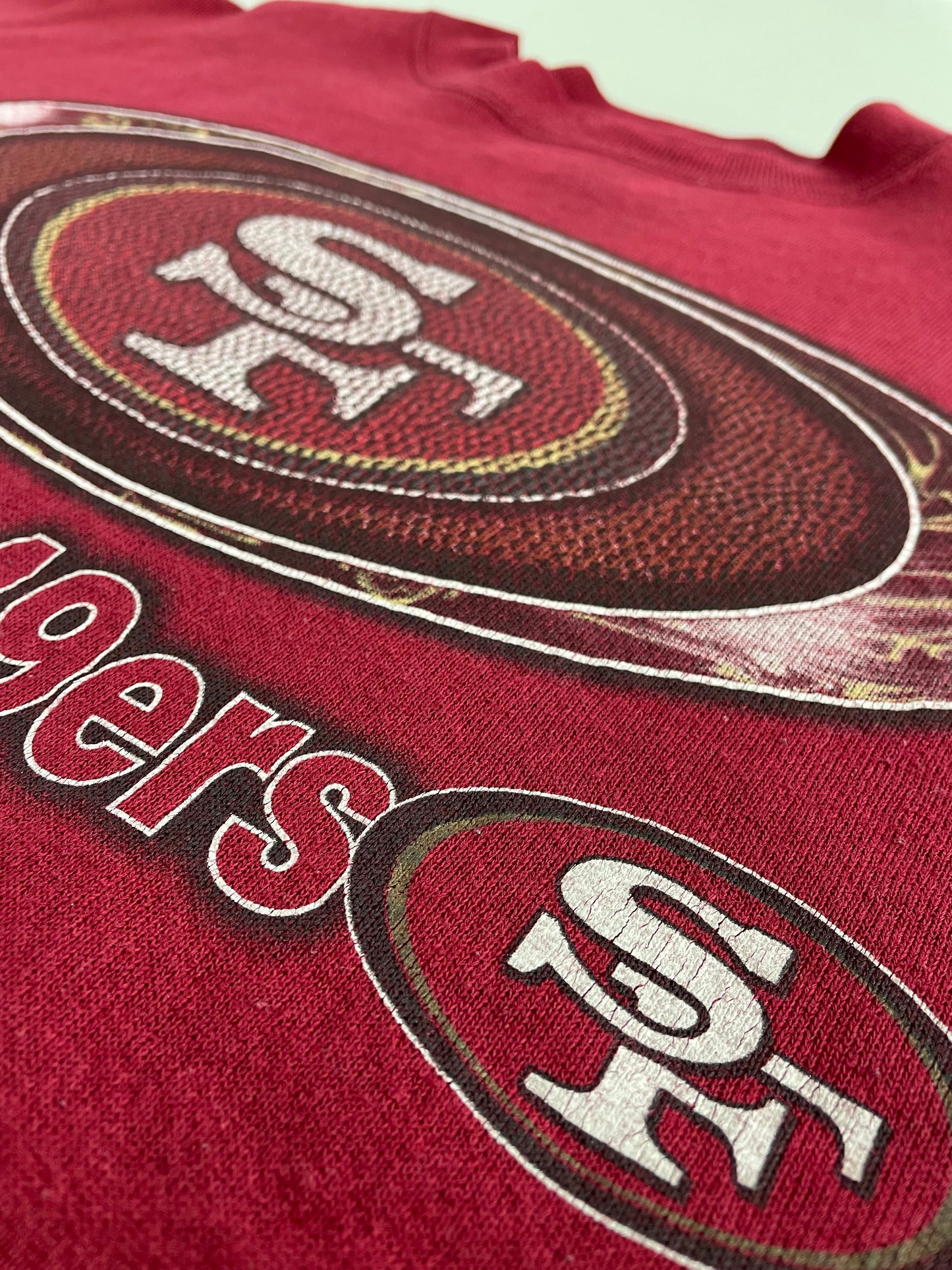 00s Logo 7 San Francisco 49ers NFL Sweatshirt Red XL