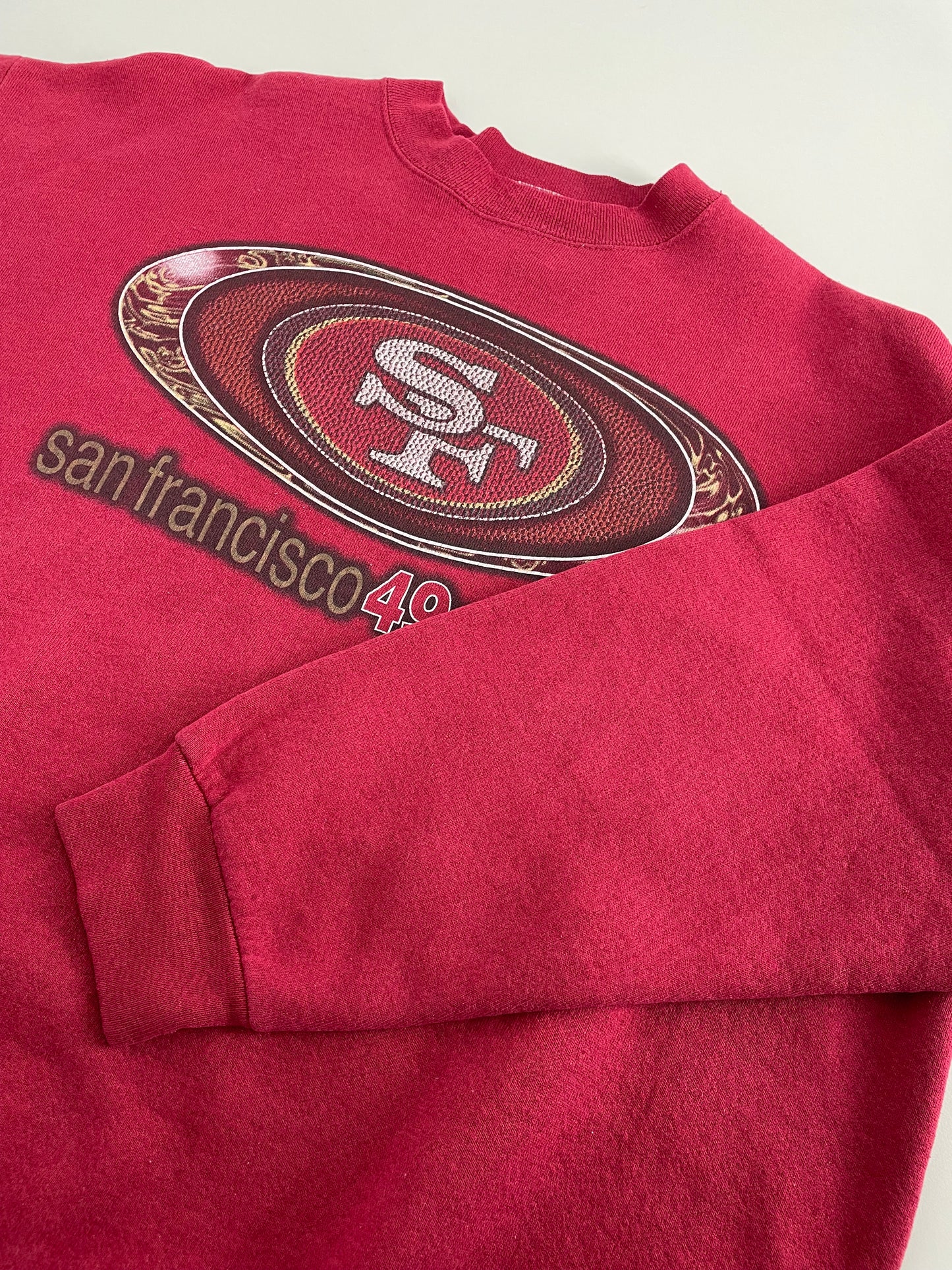 00s Logo 7 San Francisco 49ers NFL Sweatshirt Red XL