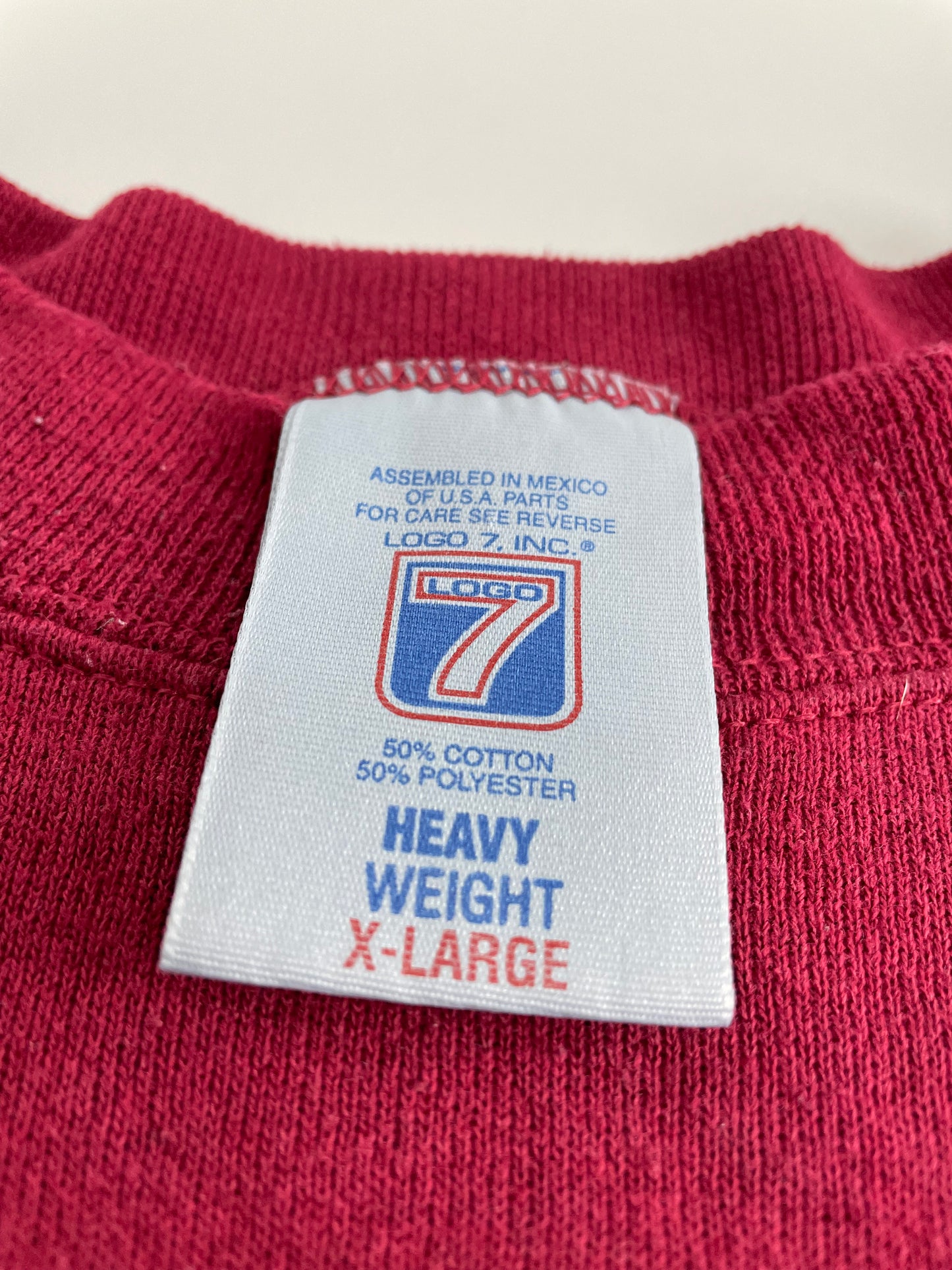 00s Logo 7 San Francisco 49ers NFL Sweatshirt Red XL
