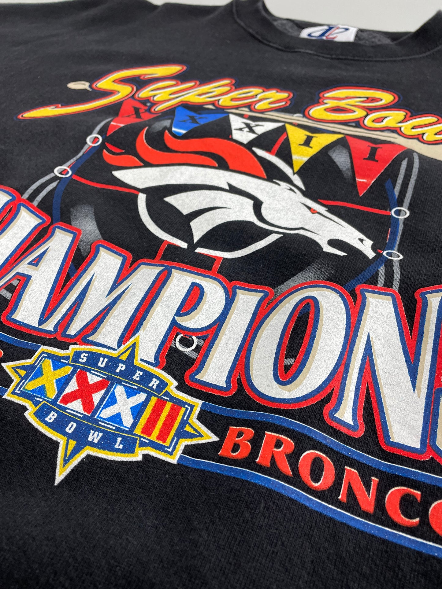 90s Logo Athletic Denver Broncos NFL Sweatshirt Black XL