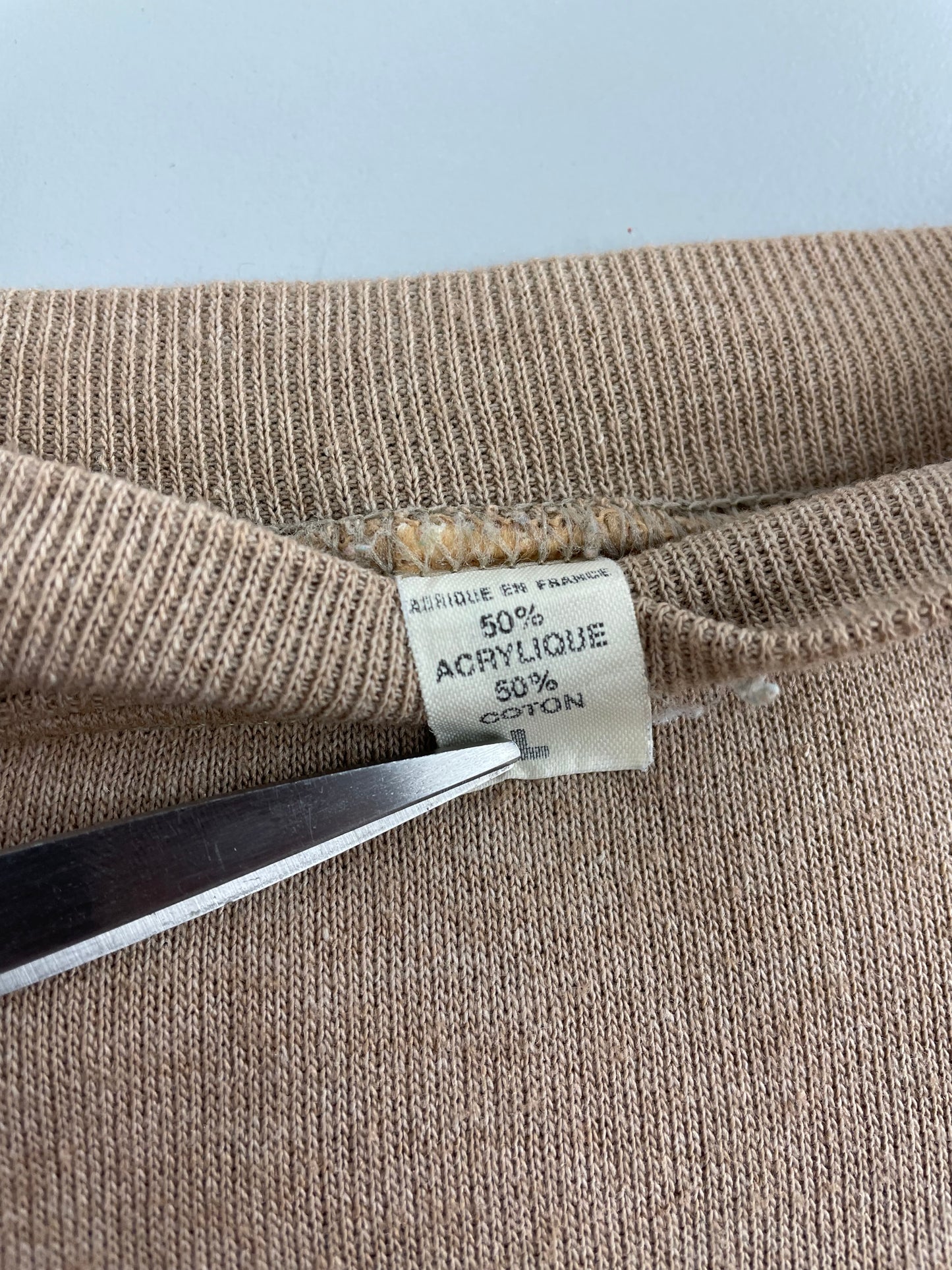90s Unbranded Risoul 1850 Sweatshirt Beige Brown L