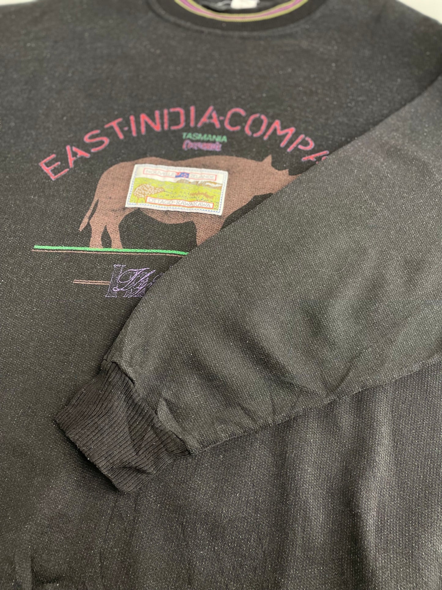 80s Unbranded Sweatshirt Navy L