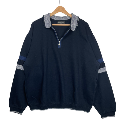 90s Carlo Colluci Knit Sweater Blue XL