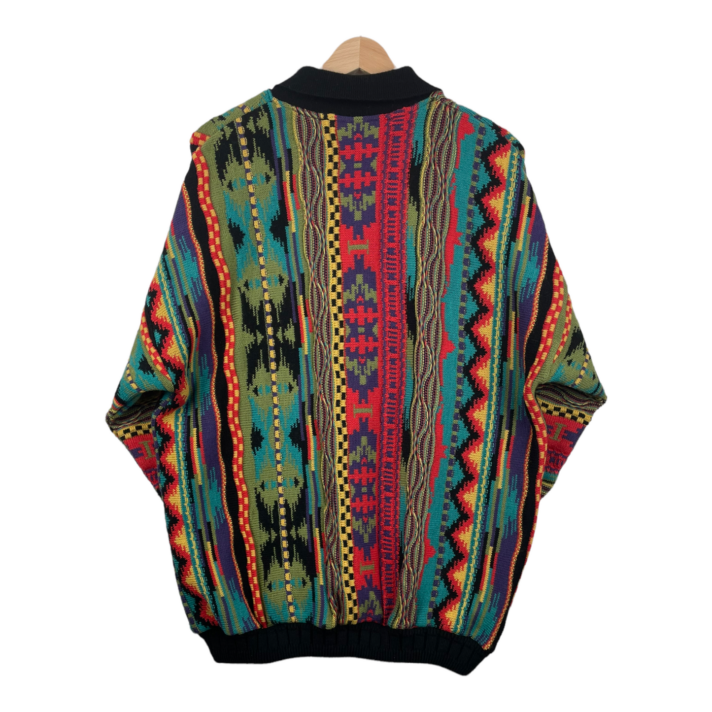90s World of Man's Fashion Coogi Style Knit Red Colorful L