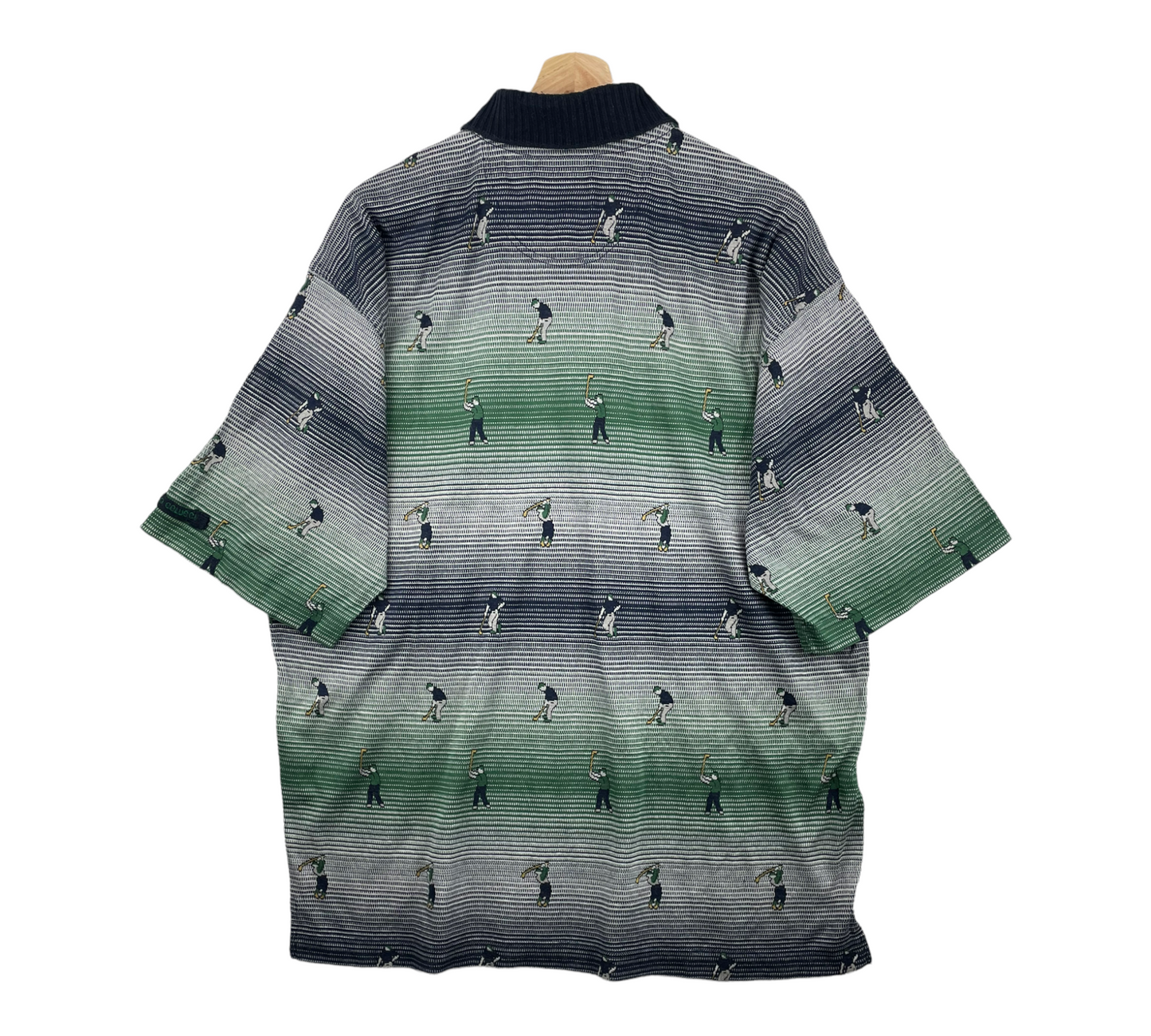 00s Carlo Colucci Polo Black Green XXL