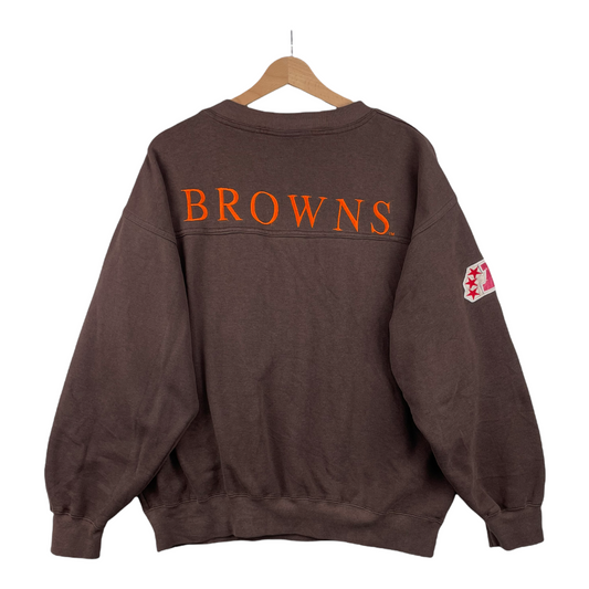90s Lee Sport Cleveland Browns NFL Sweatshirt Brown L